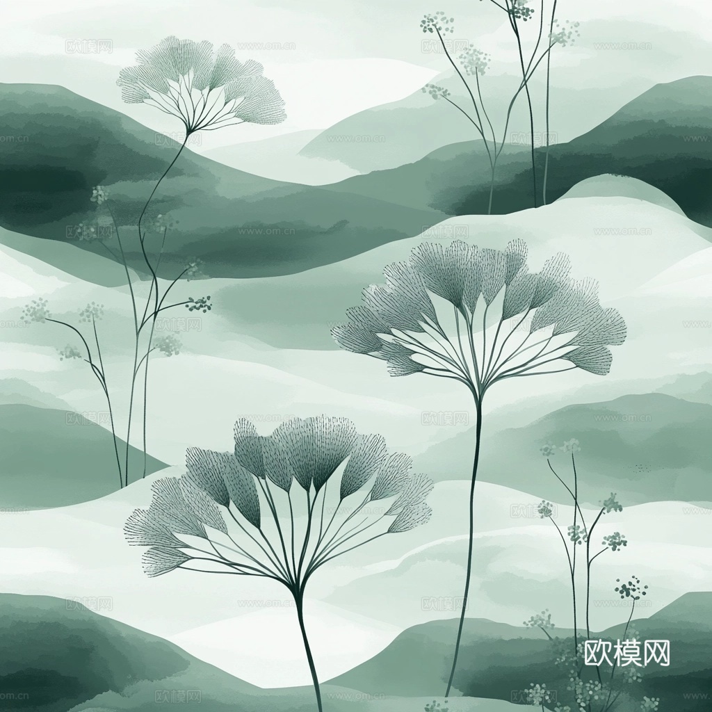 中古美式家居客厅 带动画 中古风壁画贴图下载