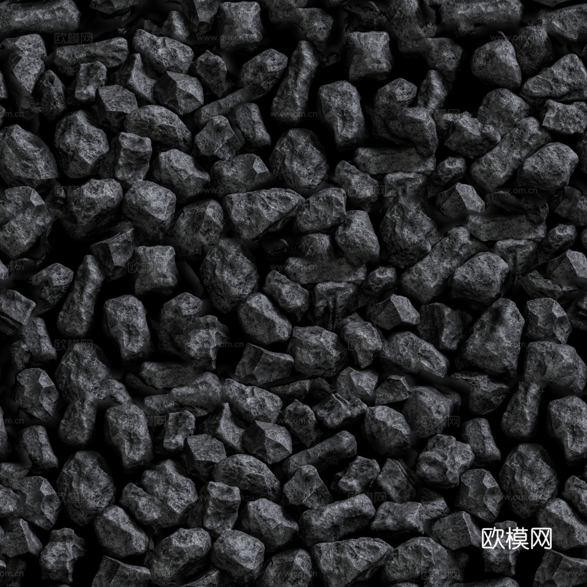 无缝黑色碎石 砾石 鹅卵石 文化石