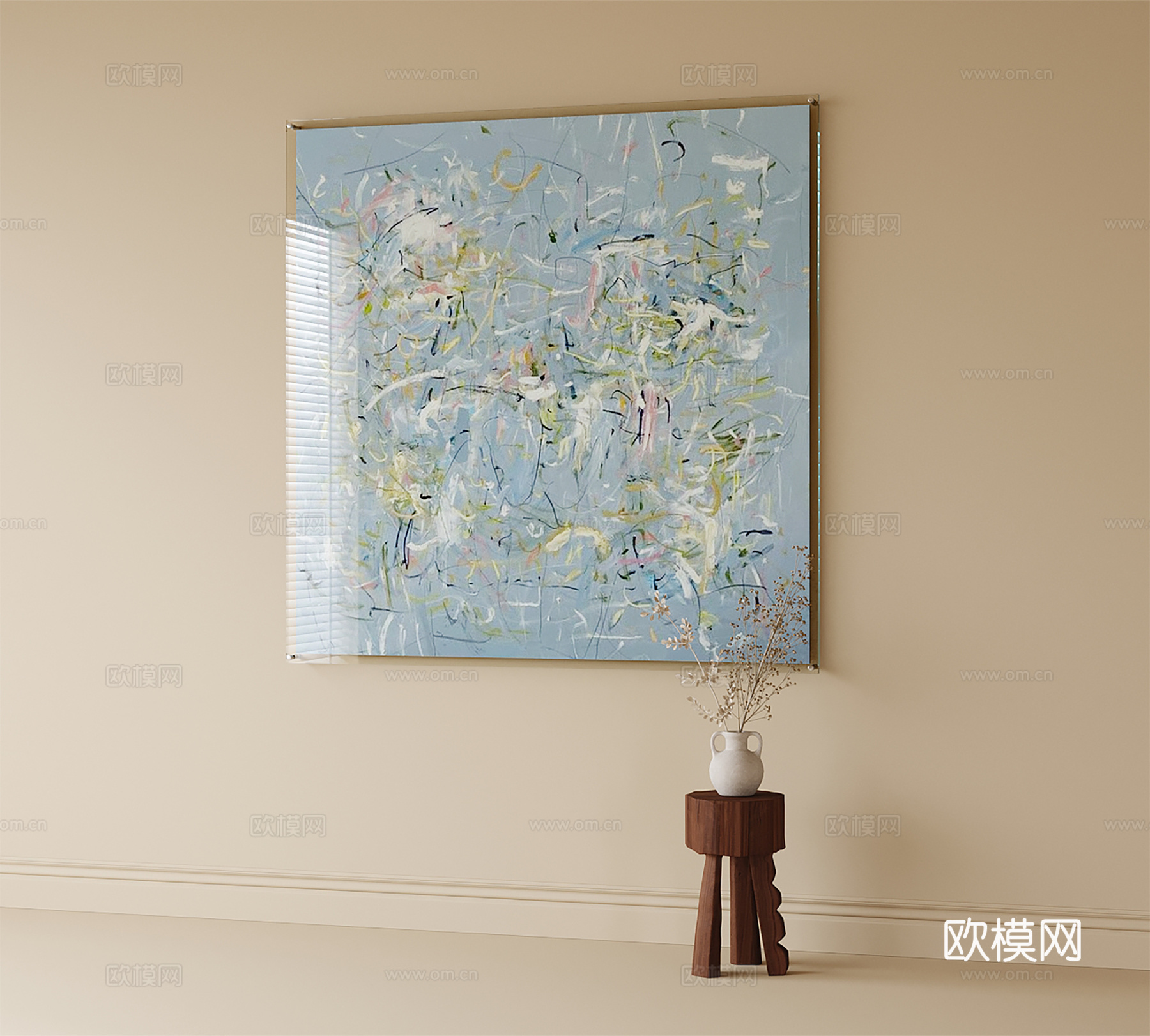 现代玄关挂画su模型