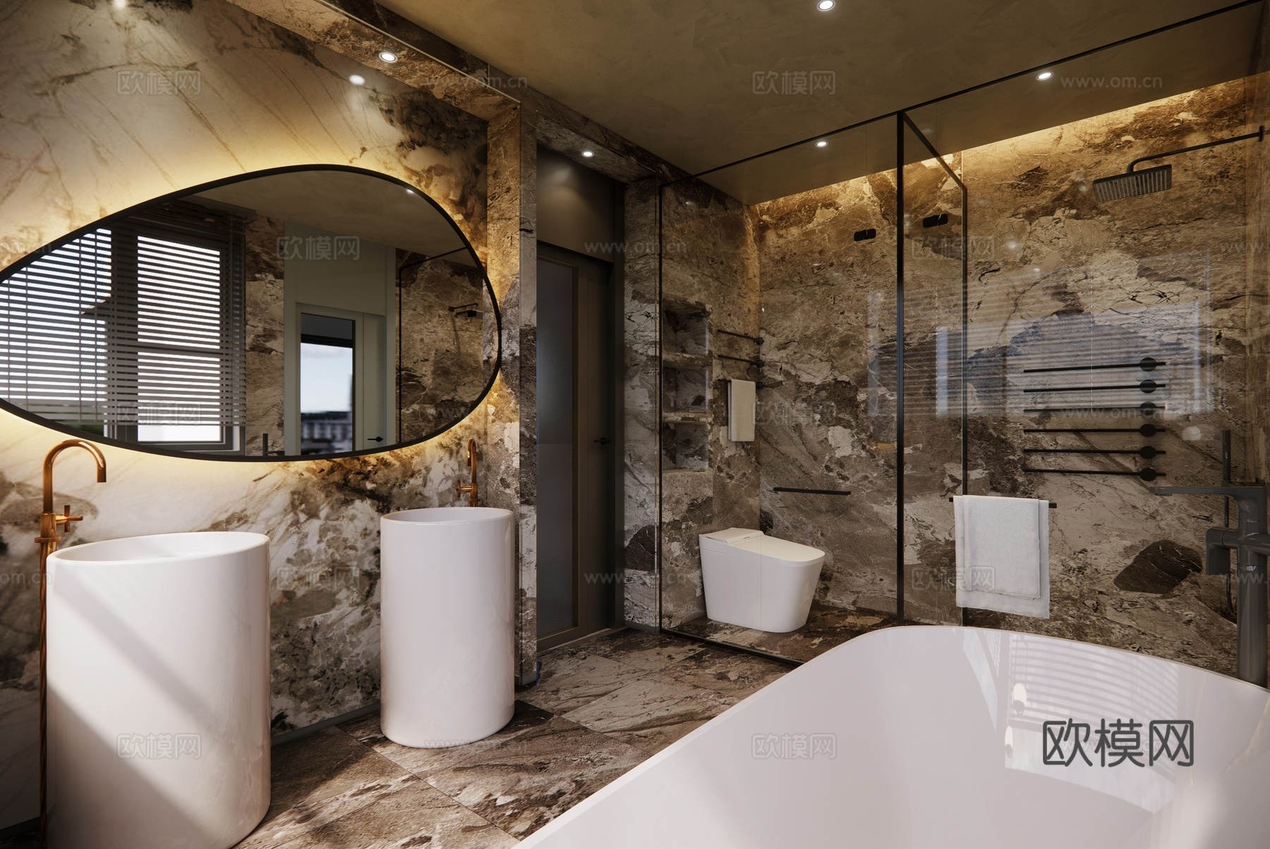 现代卫生间su模型下载（渲染图3）