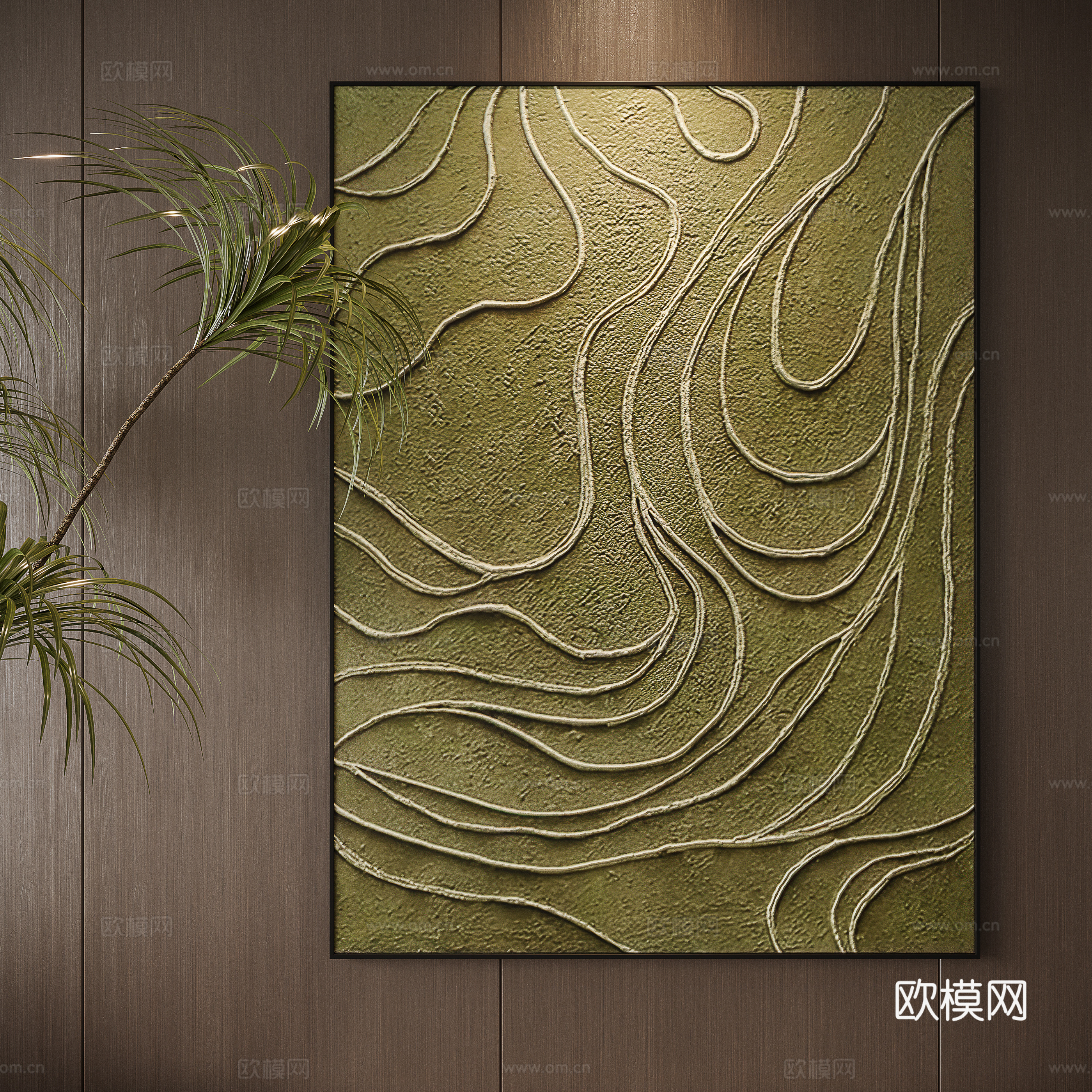 现代中古装饰画su模型