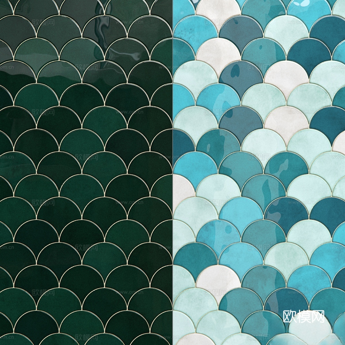 MK.SHADES MIX（鱼鳞瓷砖）3d模型下载