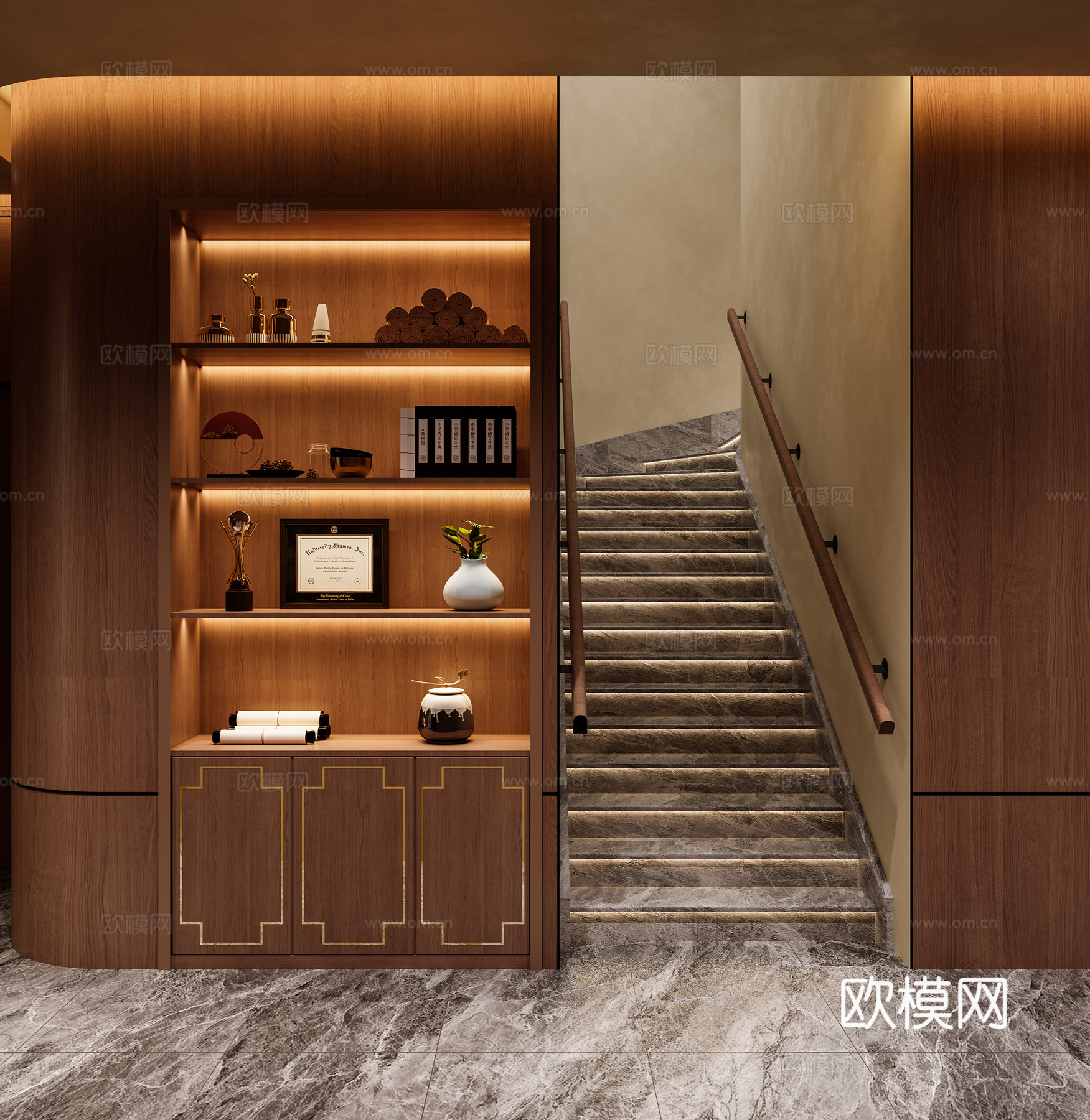 中医馆3d模型下载（渲染图2）