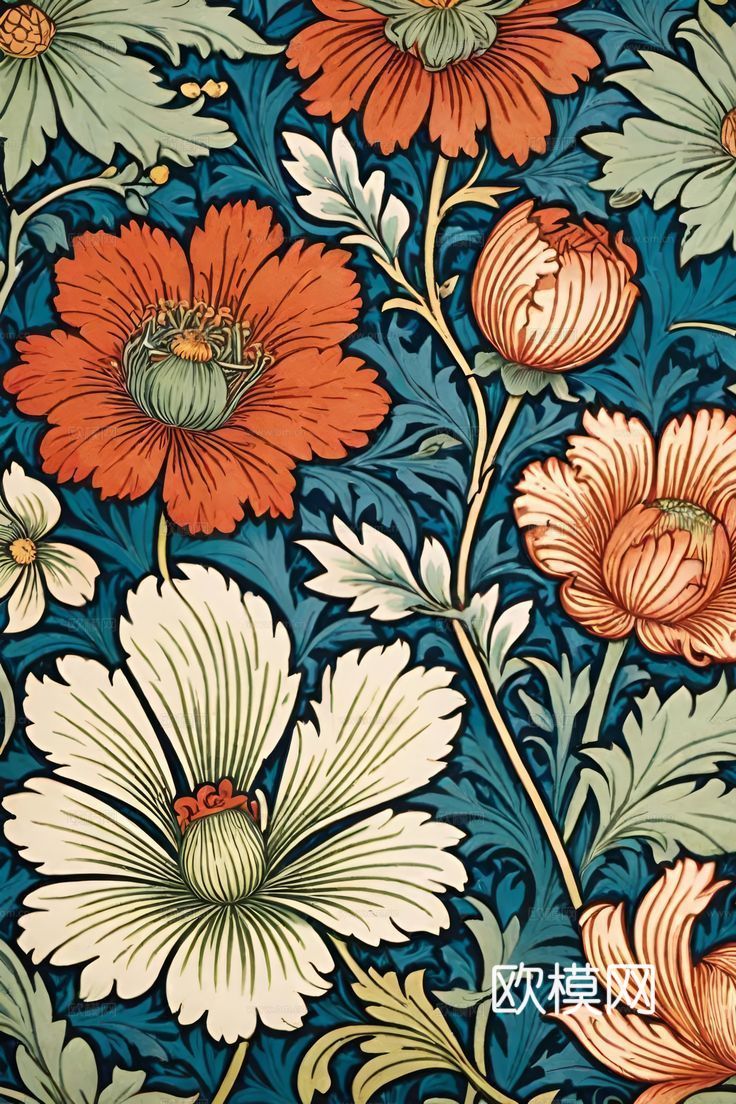 中古美式家居客厅 带动画 中古风壁画贴图下载