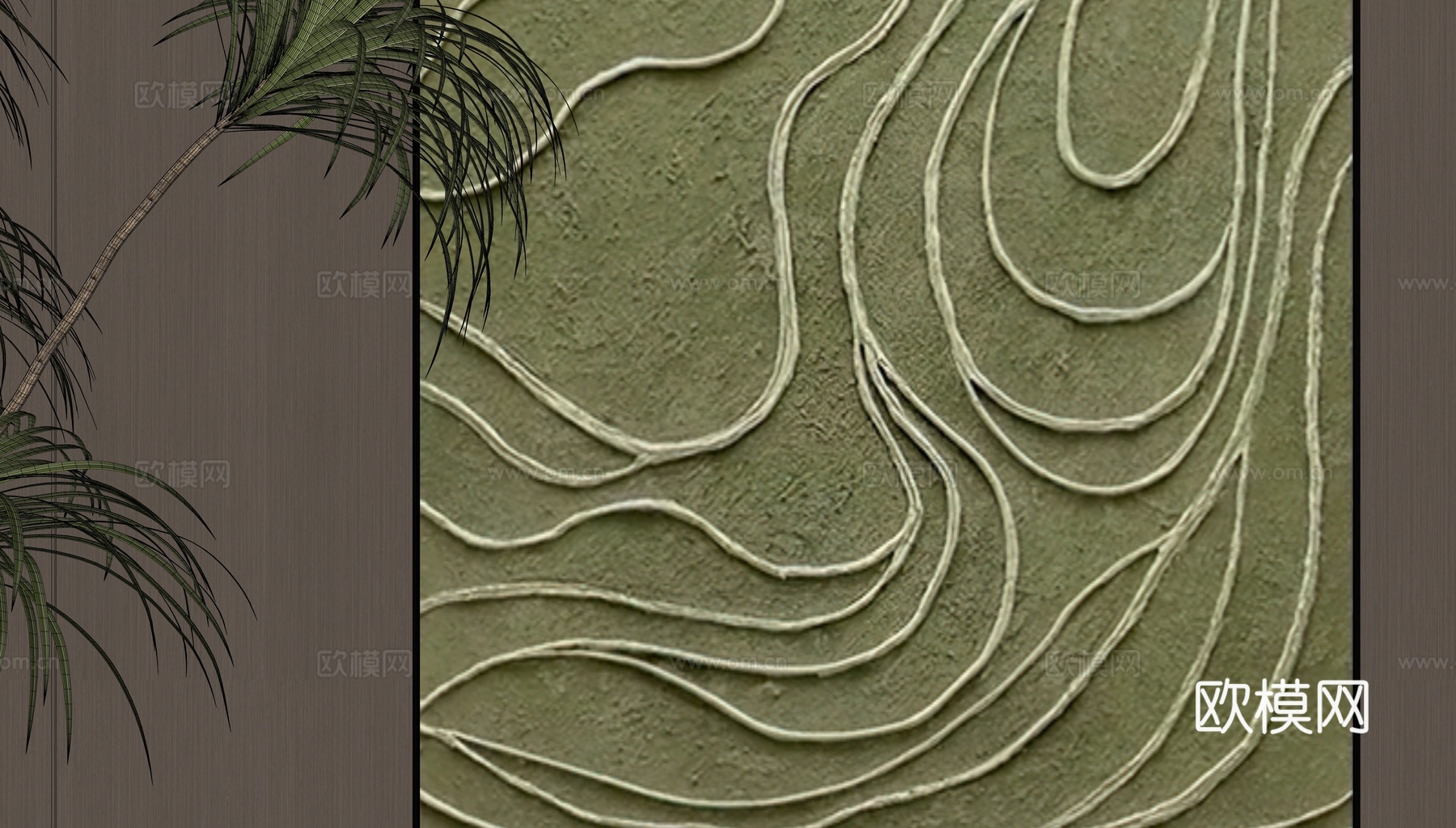 现代中古装饰画su模型