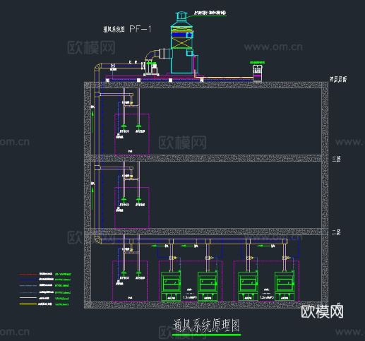 实验室通风系统CAD图纸（含自控系统）cad施工图