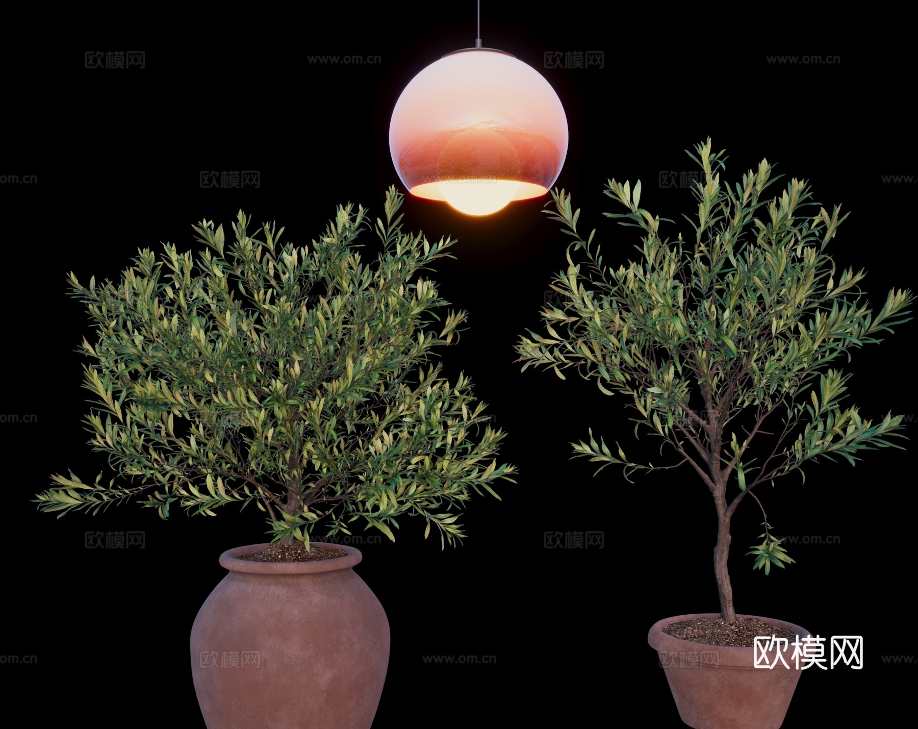 盆栽 灯具3d模型下载
