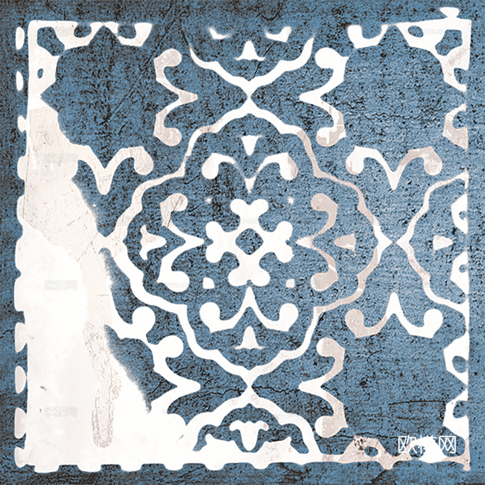 小花砖地砖瓷砖 现代复古花砖  石材拼花下载