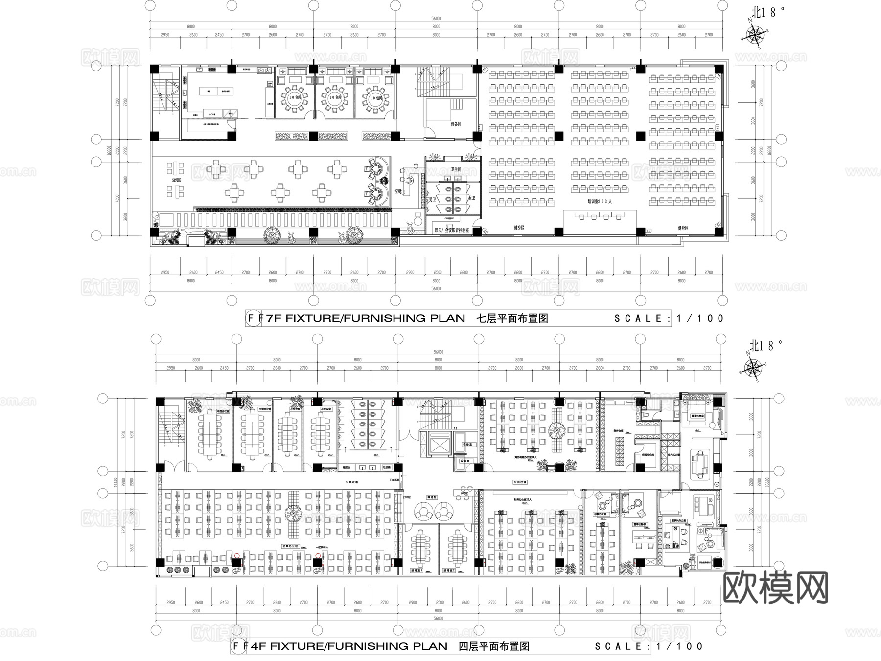 20套办公空间施工图cad施工图