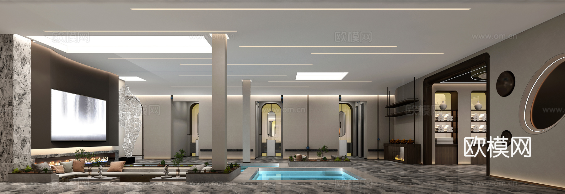 浴区3d模型下载（渲染图1）