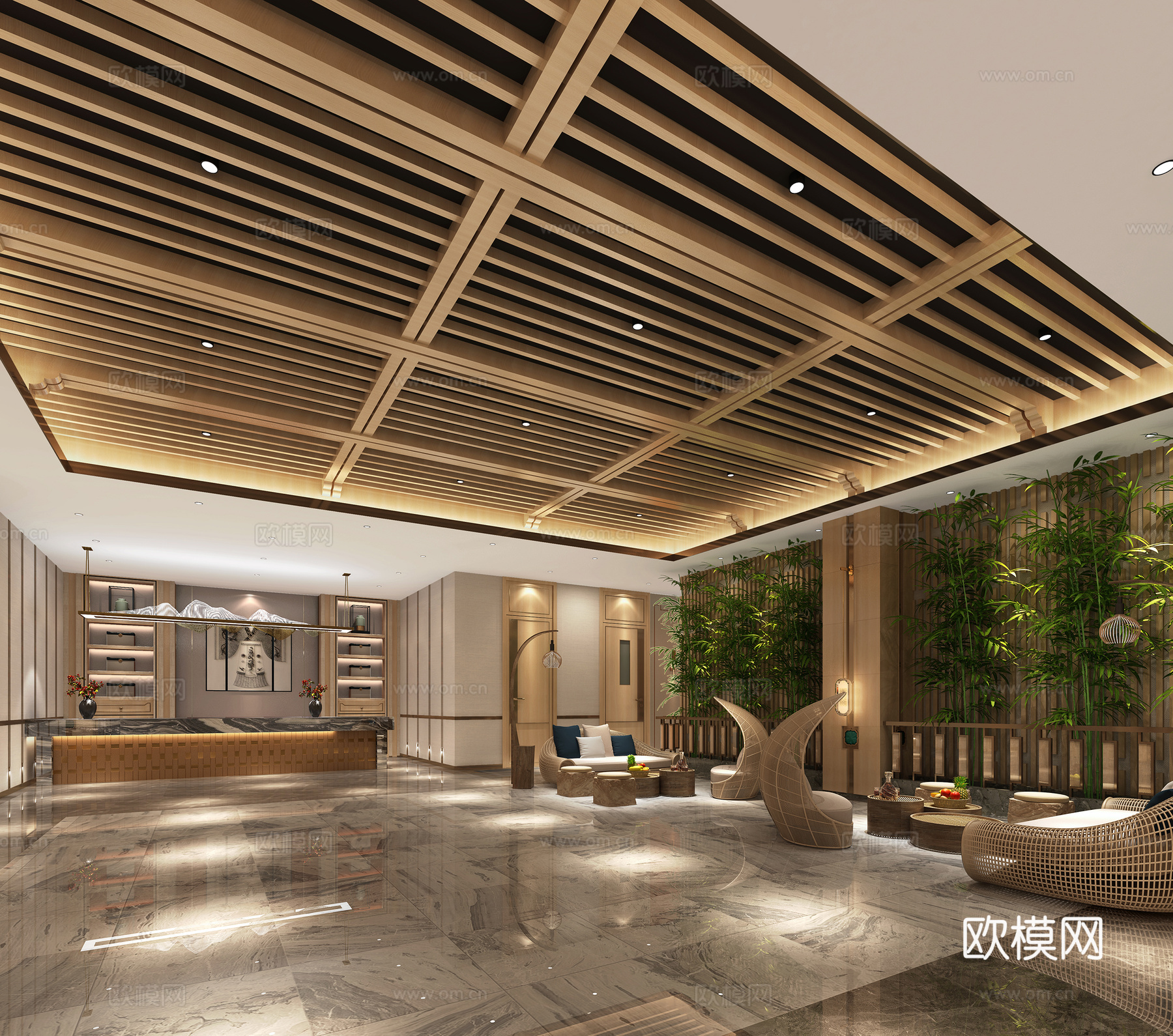 走廊3d模型下载（渲染图2）