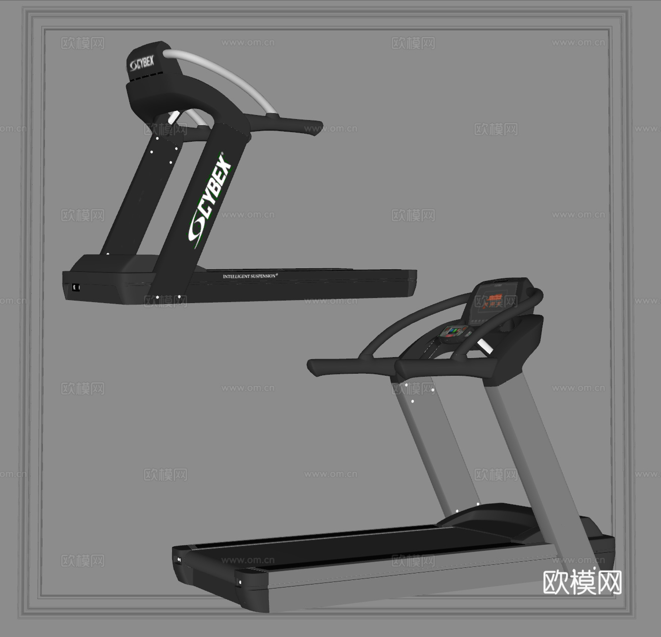 现代跑步机 运动器材 体育设备su模型