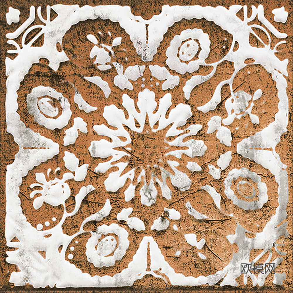 小花砖地砖瓷砖 现代复古花砖  石材拼花下载