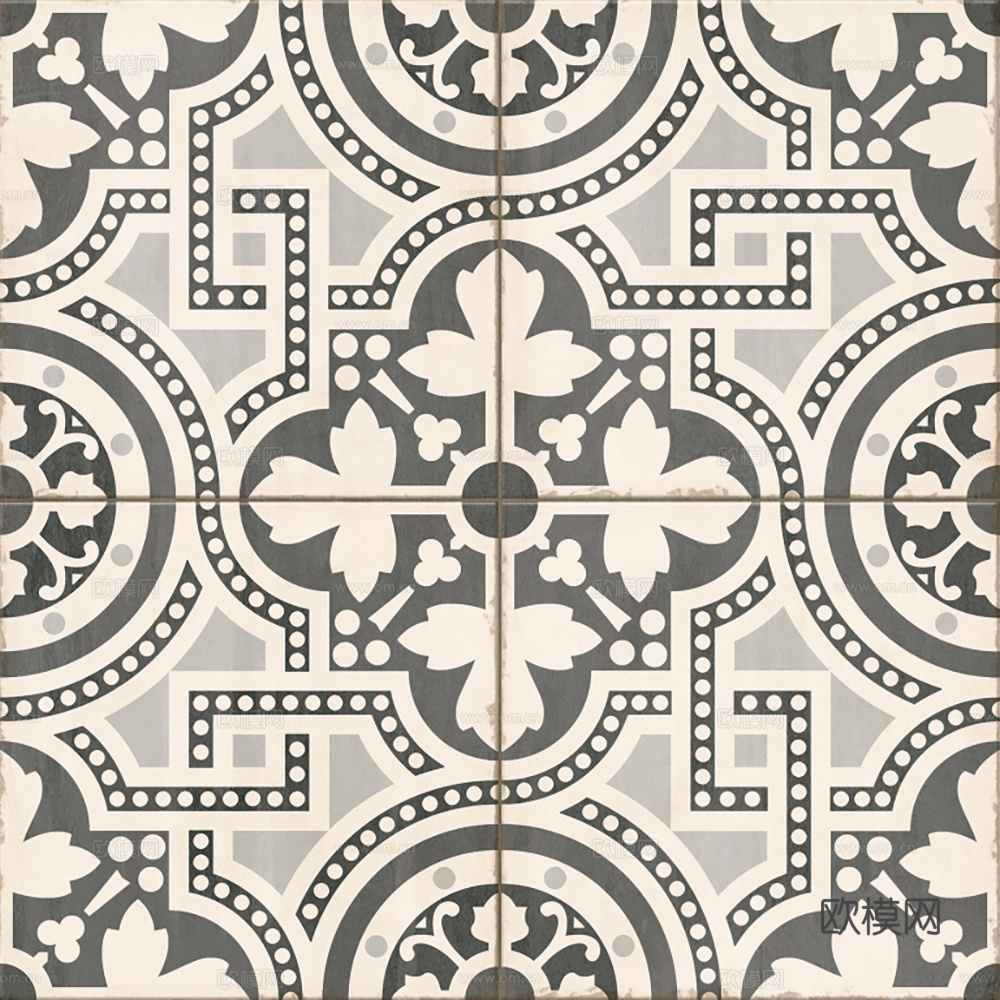 现代复古花砖  石材拼花 小花砖地砖瓷砖下载