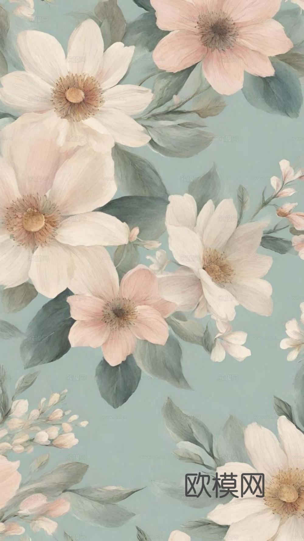 中古美式家居客厅 带动画 中古风壁画贴图下载