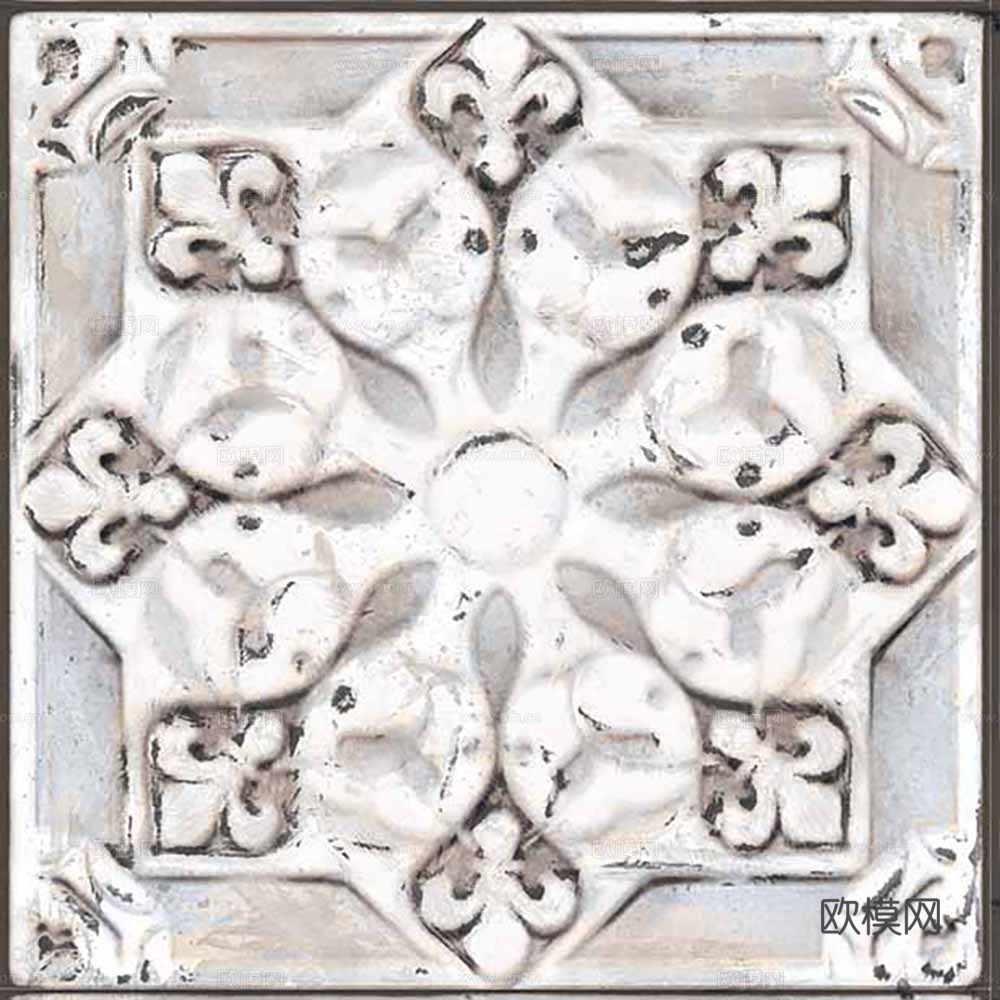 小花砖地砖瓷砖 现代复古花砖  石材拼花下载