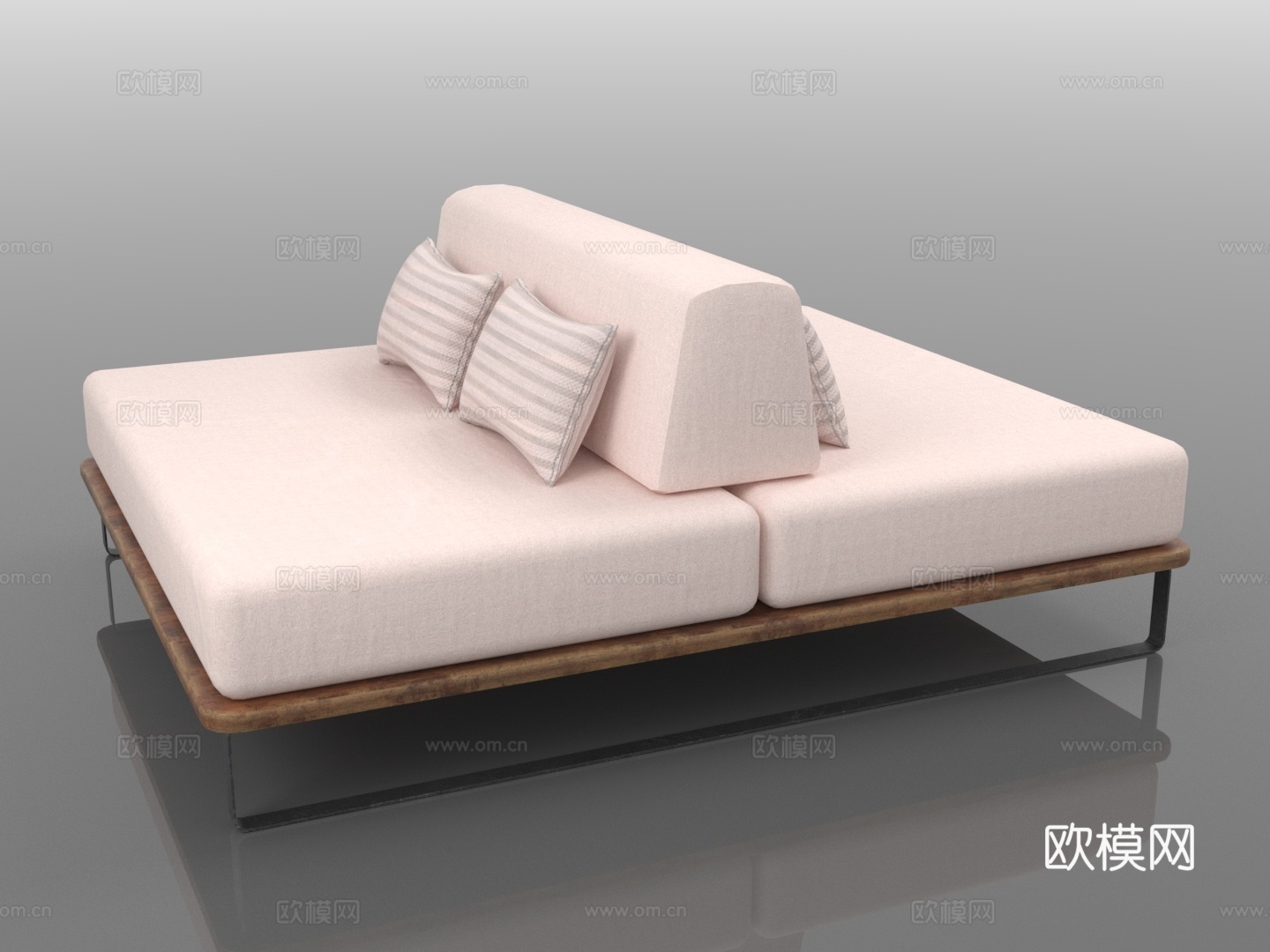 双人沙发 模块化沙发 现代沙发 客厅沙发 简约沙发3d模型下载（渲染图1）