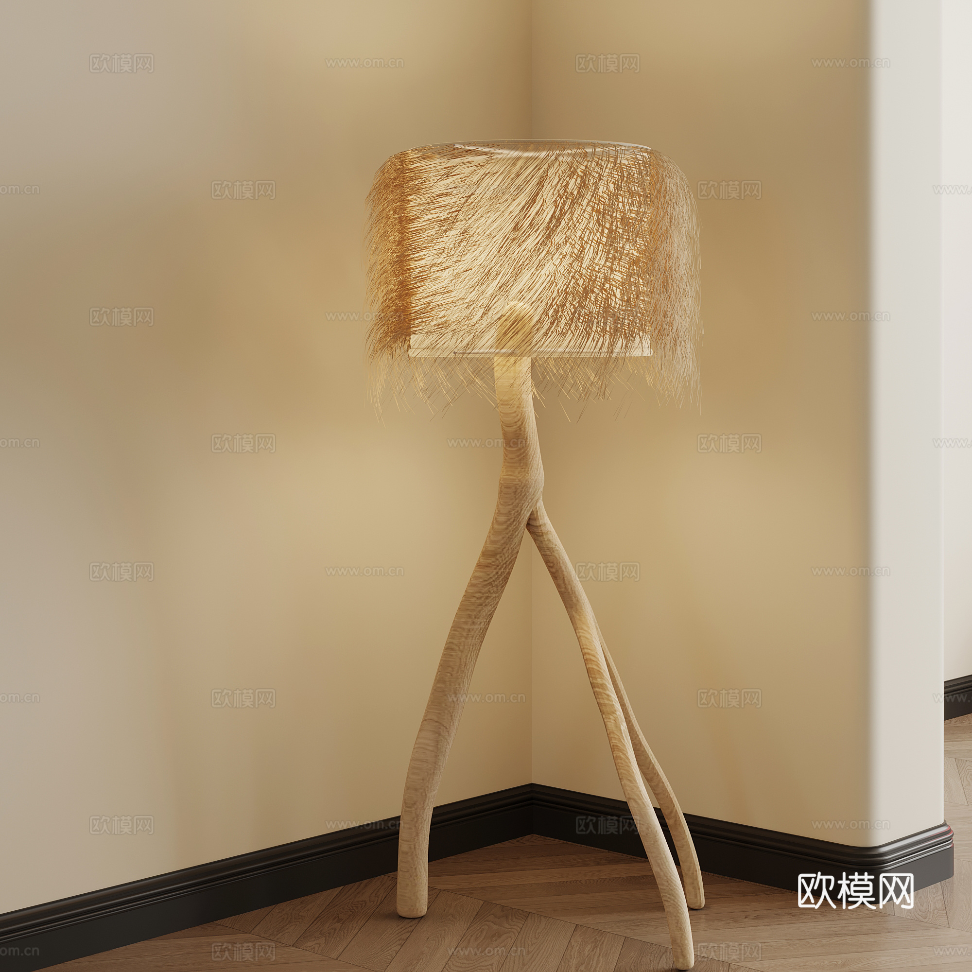 侘寂风落地灯su模型