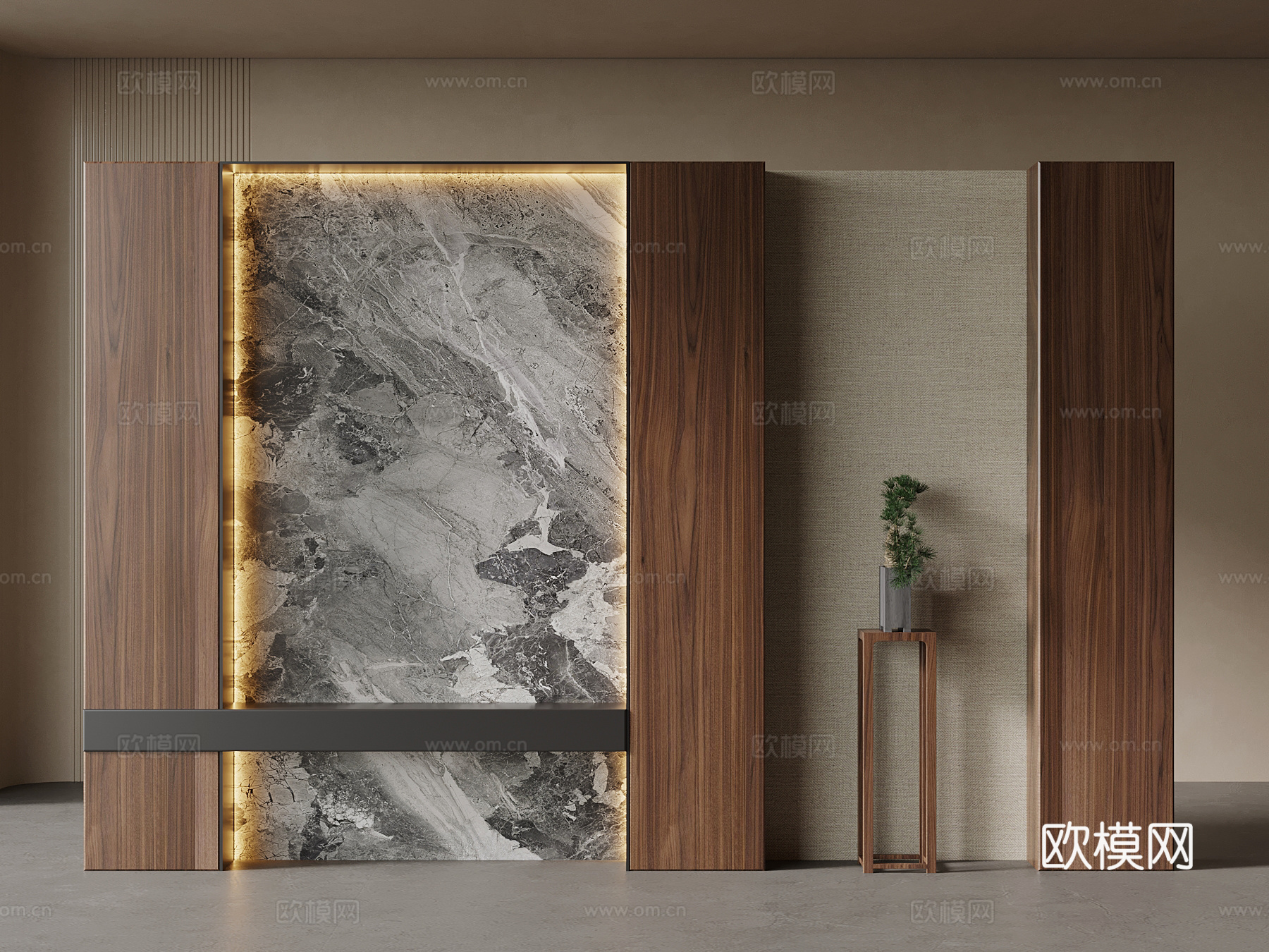 新中式玄关隔断3d模型下载