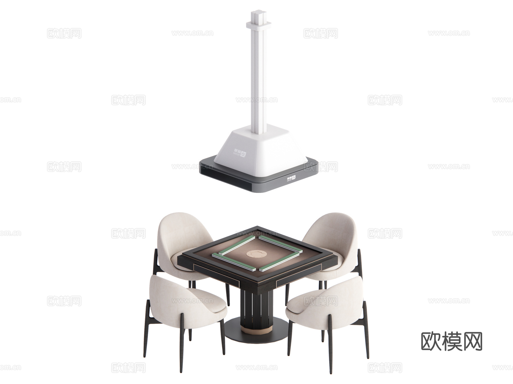 现代棋牌桌 麻将桌su模型
