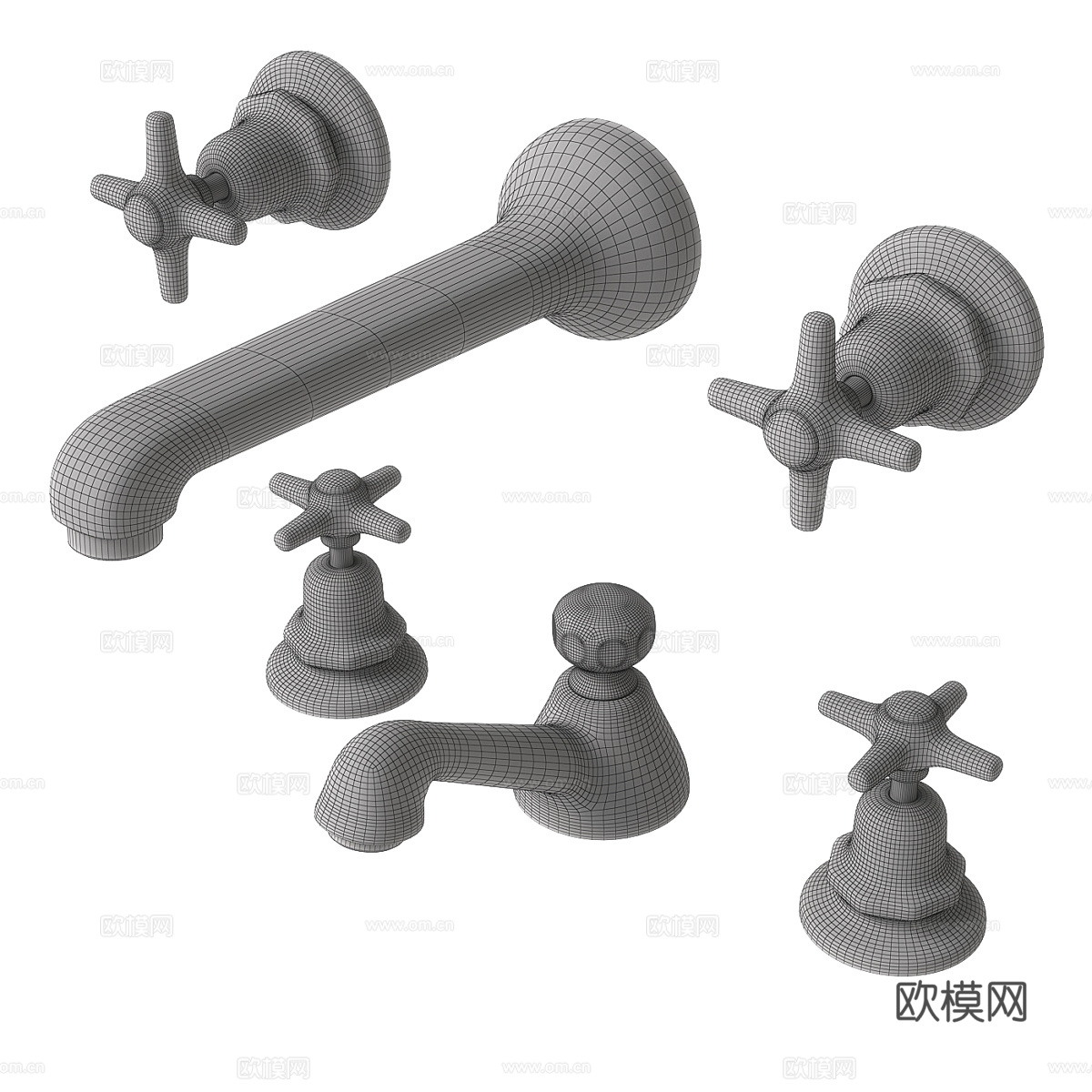 法式卫浴水龙头3d模型下载（渲染图5）