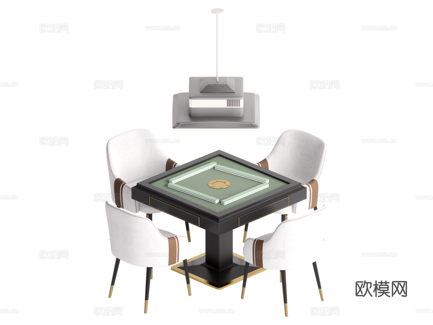 现代棋牌桌 麻将桌su模型