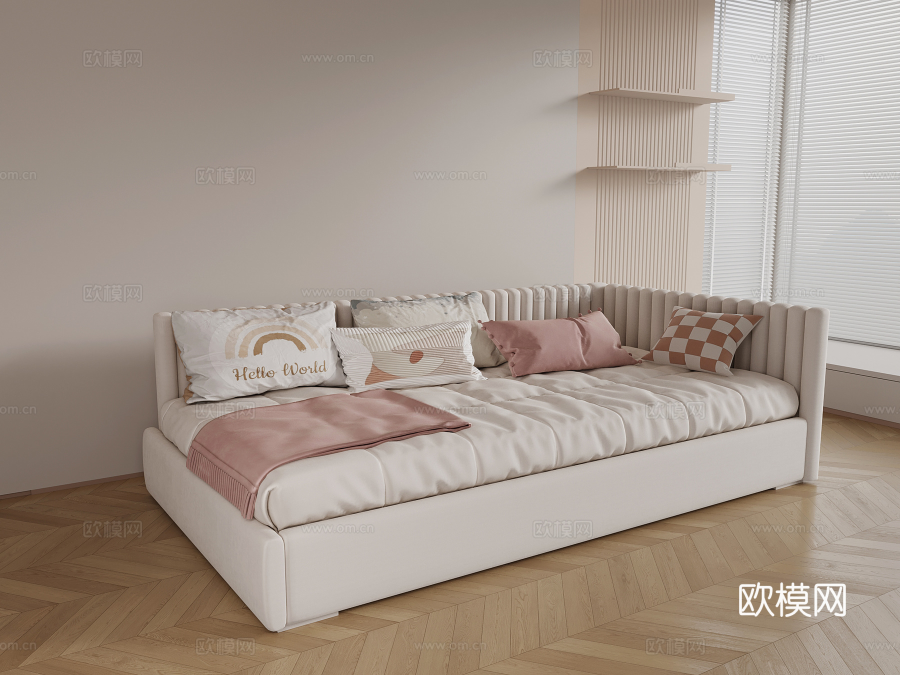 现代儿童床3d模型下载