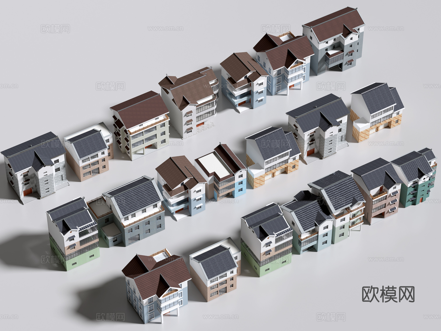 建筑住宅 自建房 农村住宅 自建别墅  农村自建房su模型