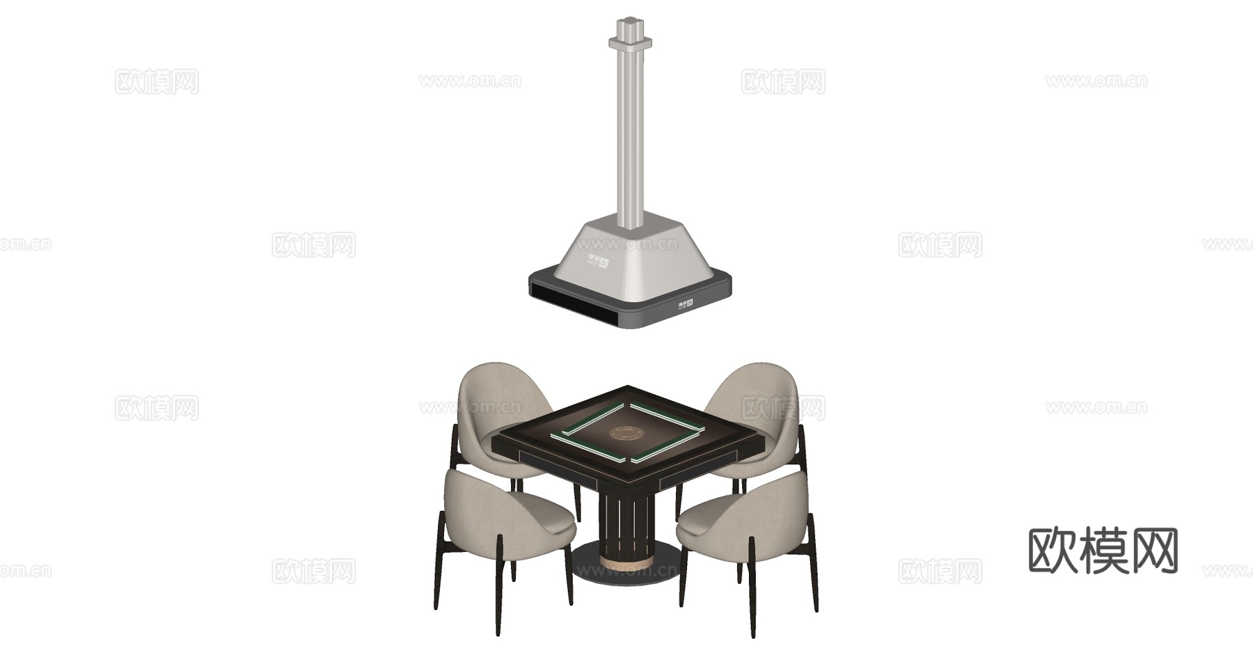 现代棋牌桌 麻将桌su模型