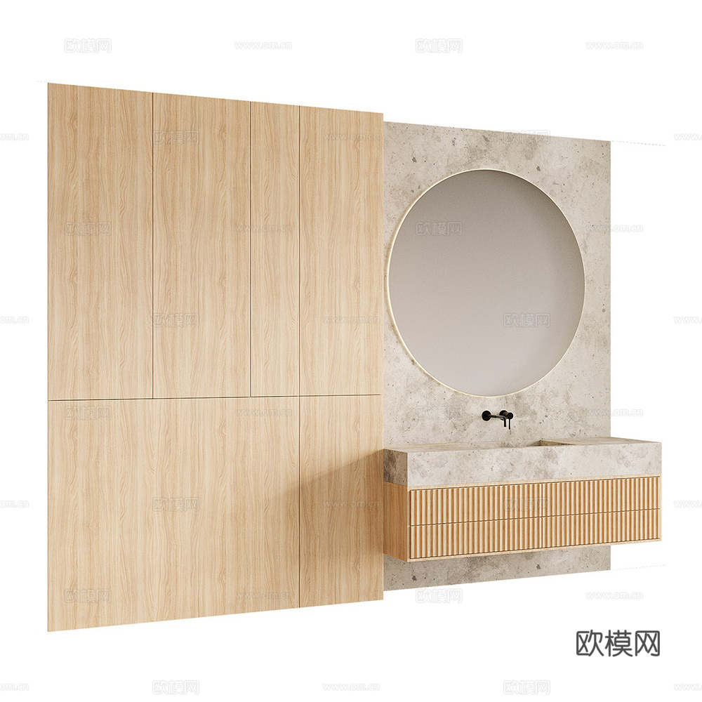 浴室家具 镜子 洗手盆3d模型下载