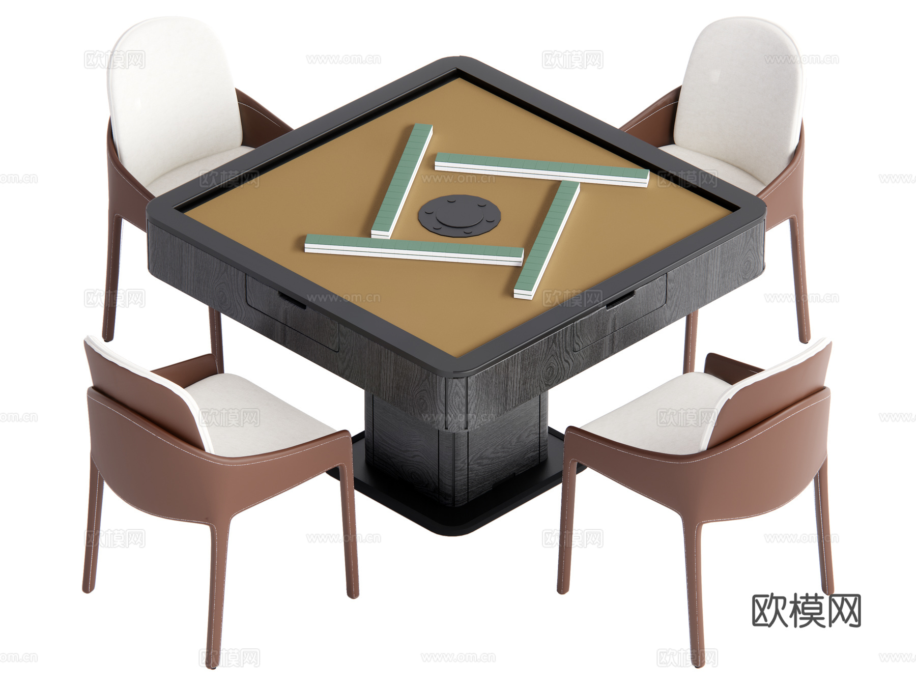 现代棋牌桌 麻将桌su模型