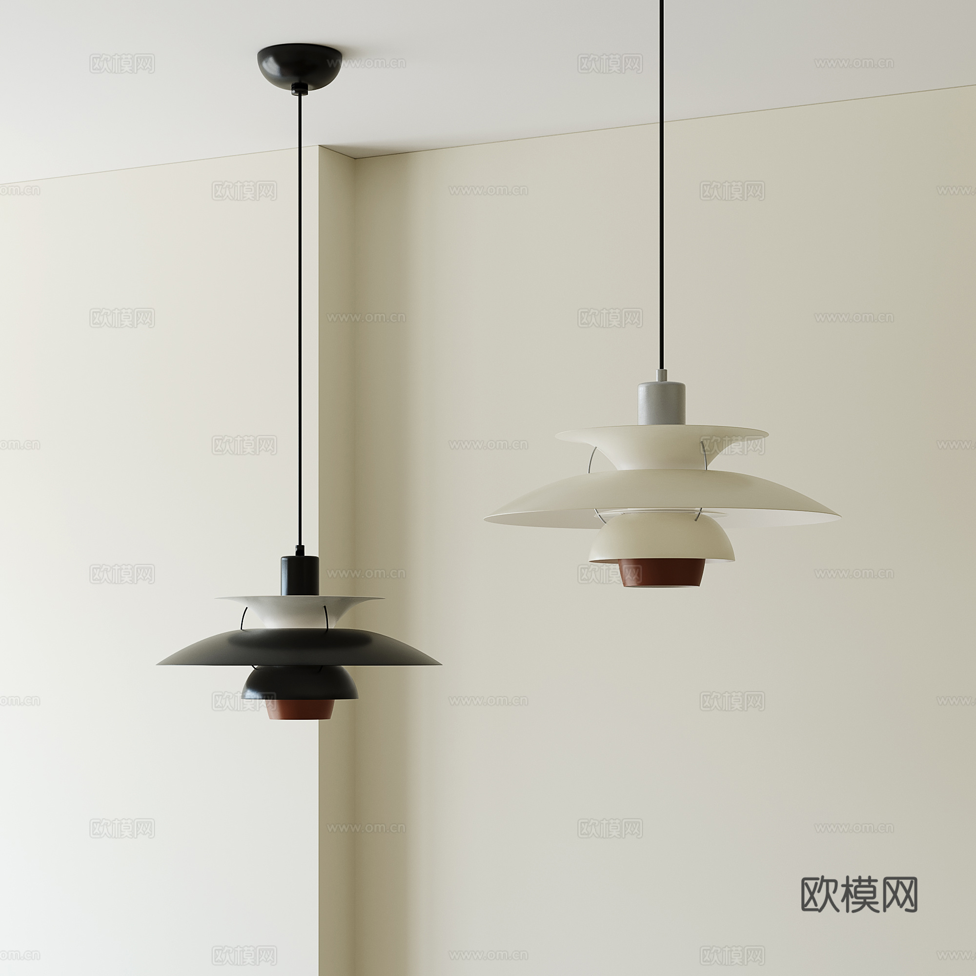 现代简约小吊灯3d模型下载