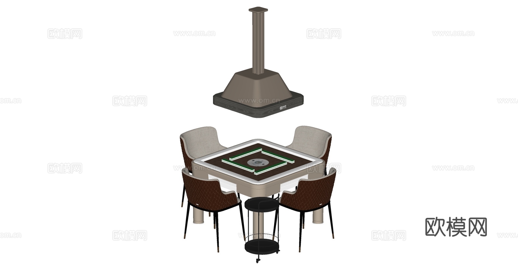 现代棋牌桌 麻将桌su模型