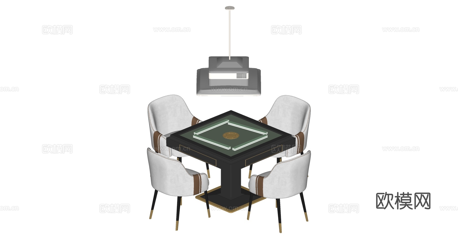 现代棋牌桌 麻将桌su模型