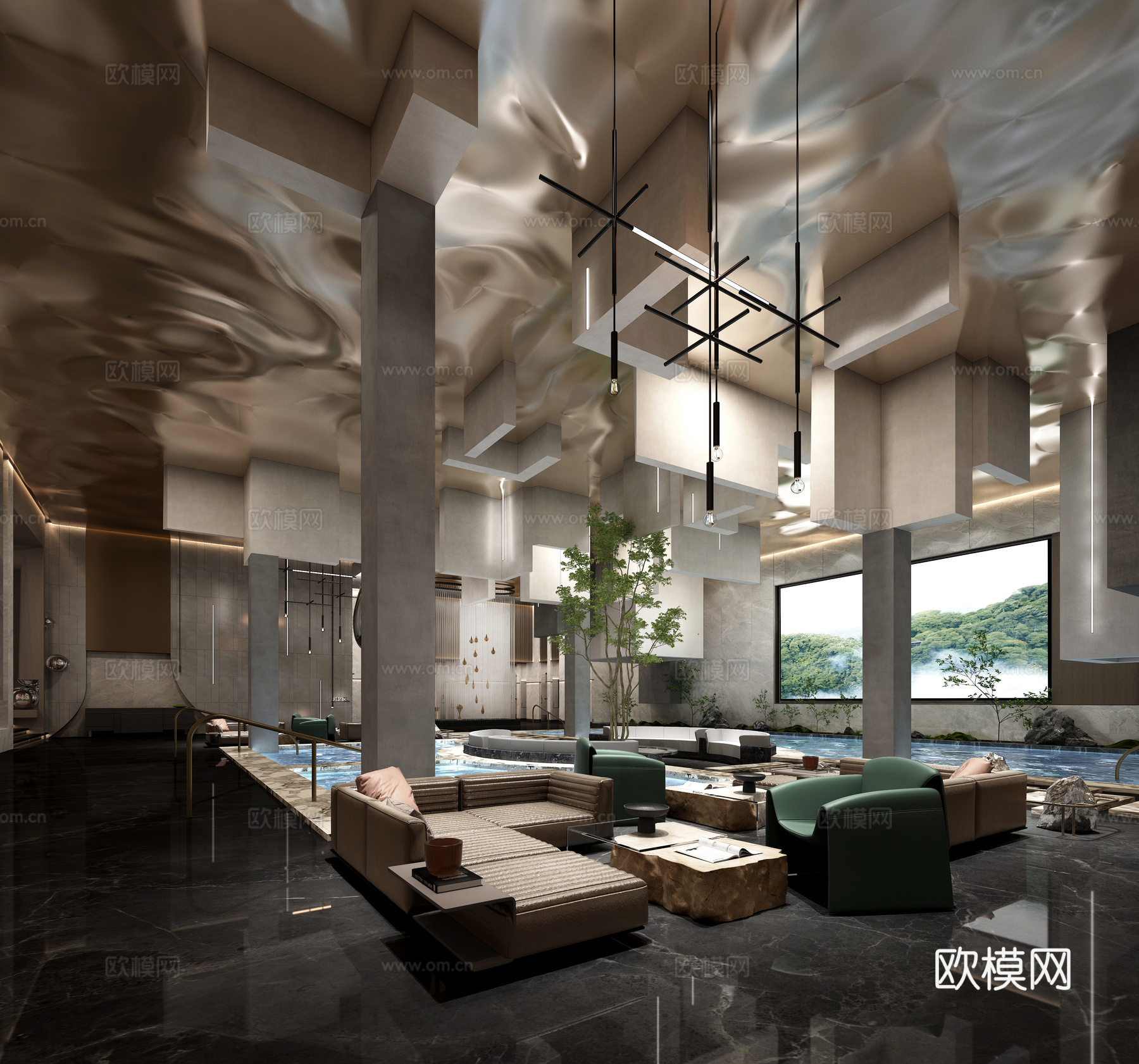 浴区3d模型下载（渲染图2）