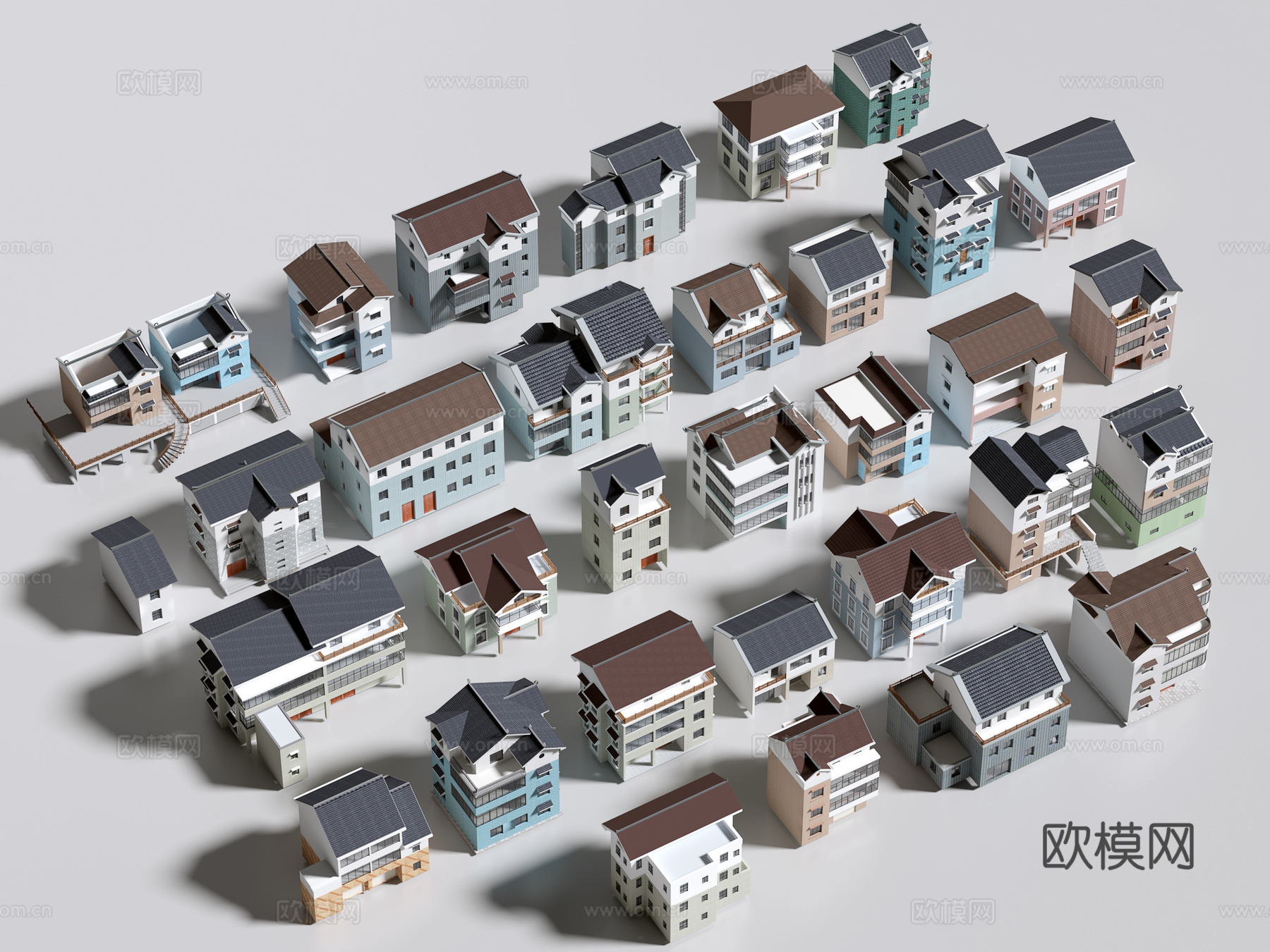 建筑住宅 自建房 农村住宅 自建别墅  农村自建房su模型