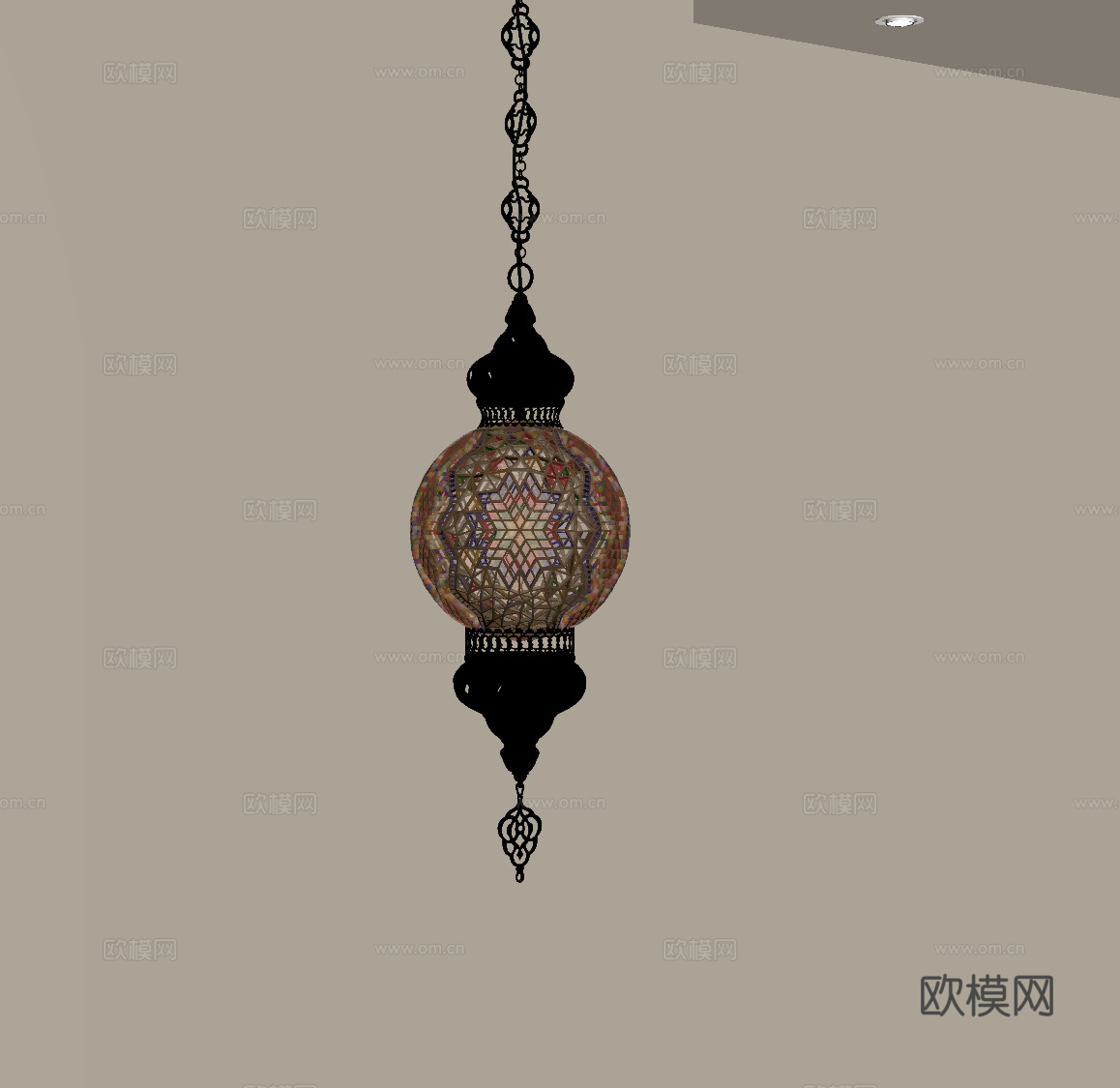 法式复古吊灯 玻璃吊灯 金属吊灯su模型