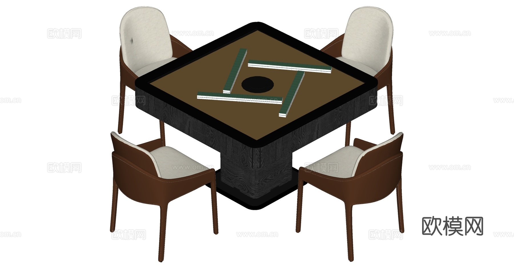 现代棋牌桌 麻将桌su模型