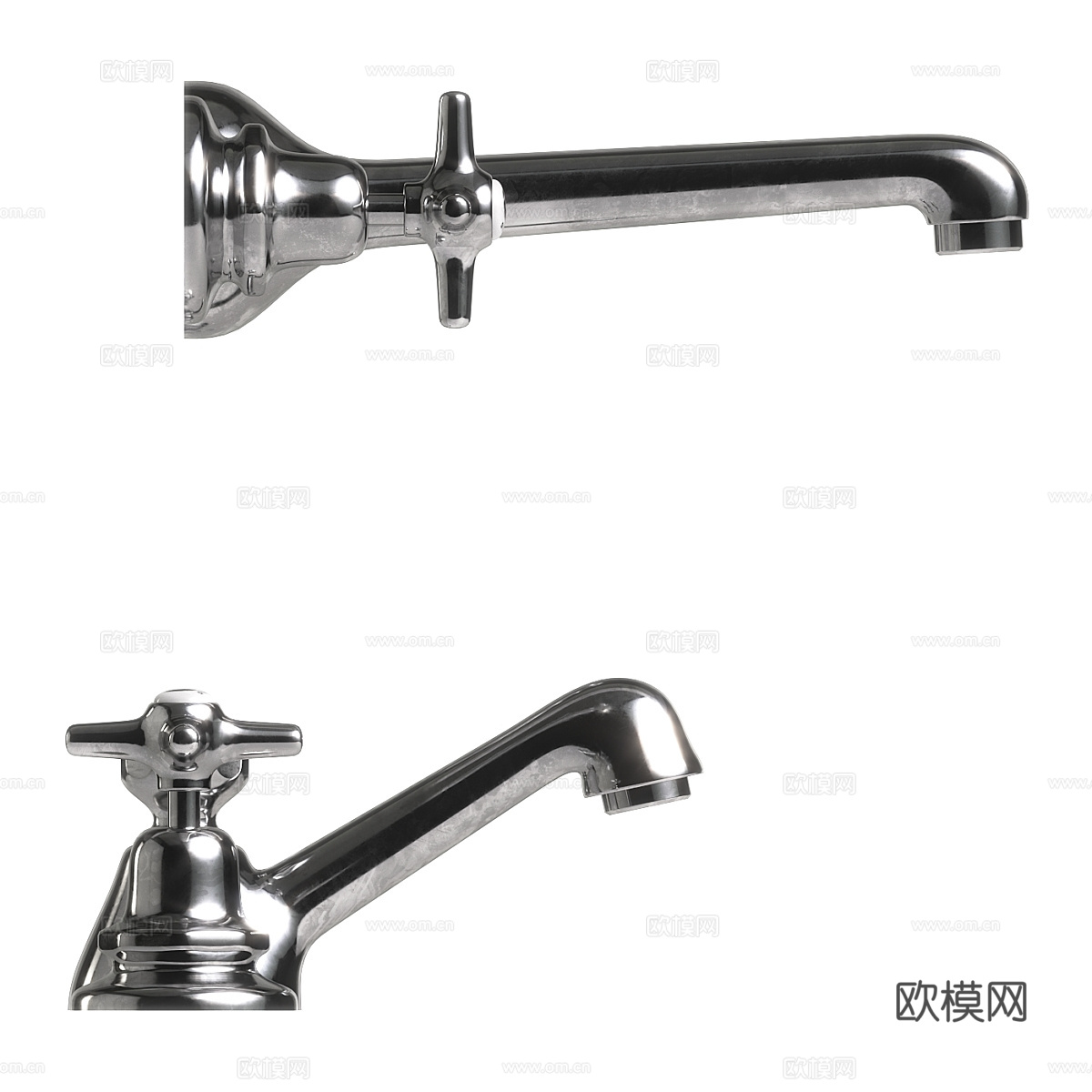 法式卫浴水龙头3d模型下载（渲染图3）