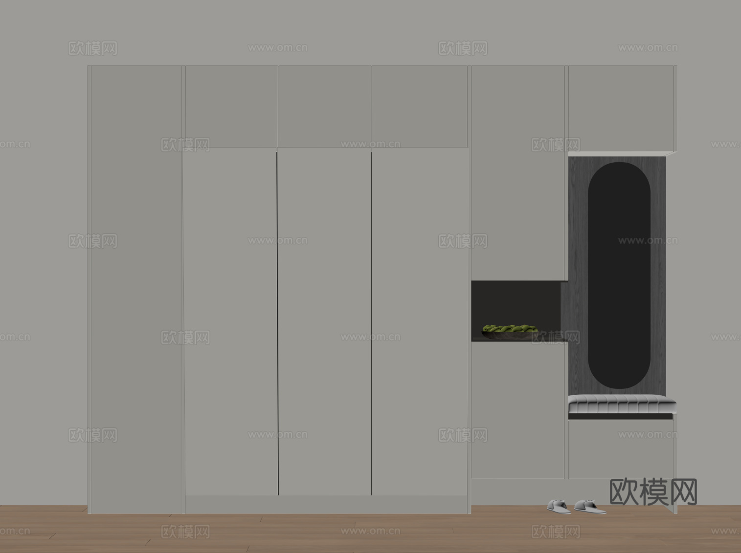 现代鞋柜 入户玄关柜su模型