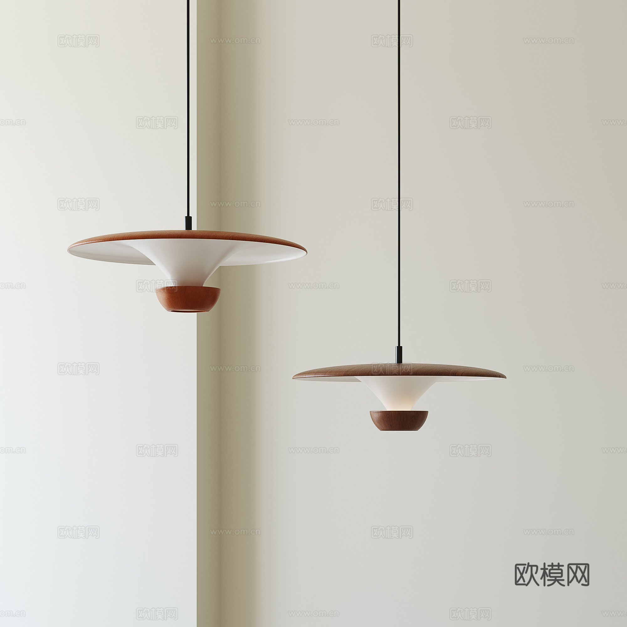 现代中古小吊灯su模型