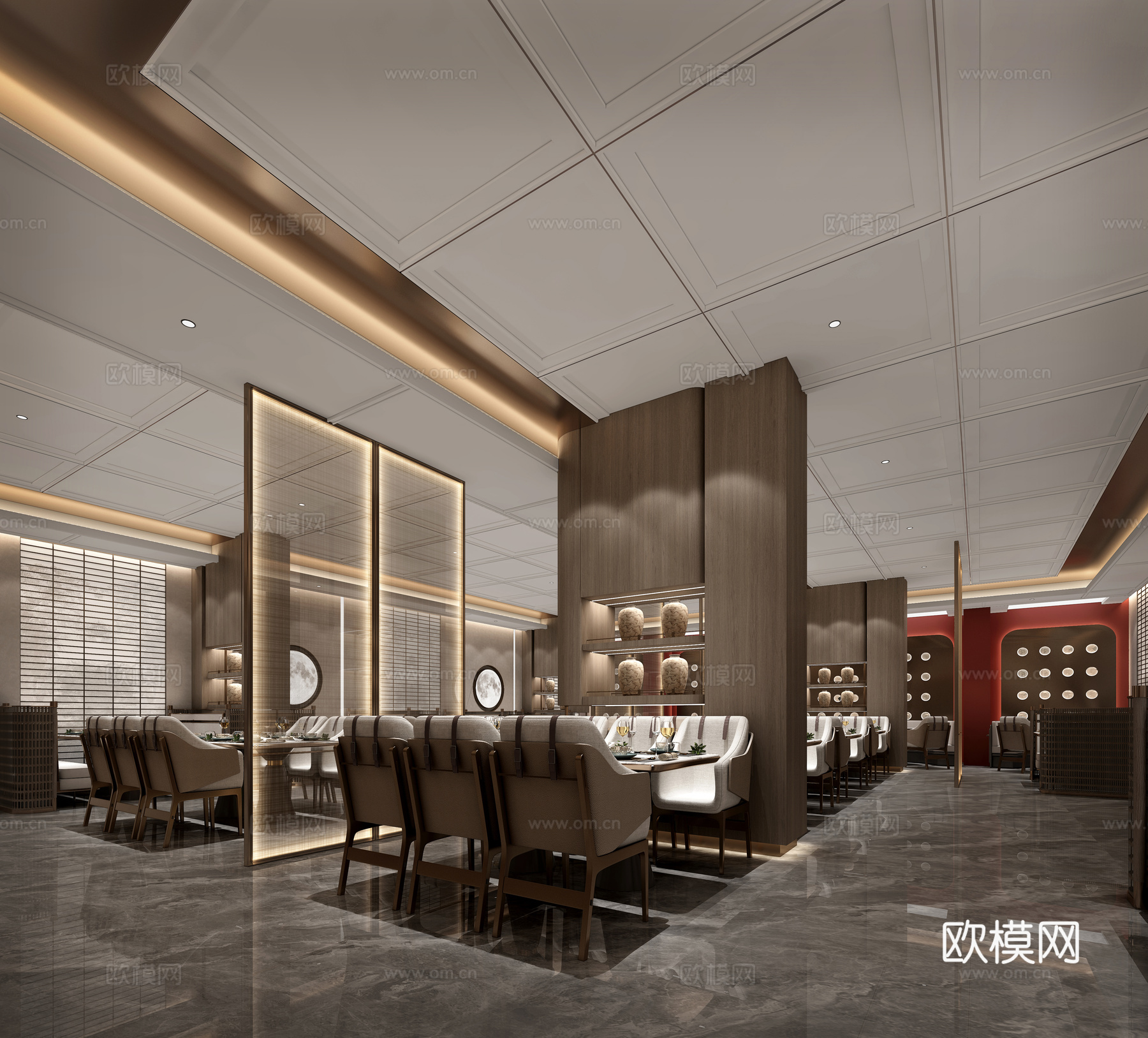 餐厅3d模型下载（渲染图2）