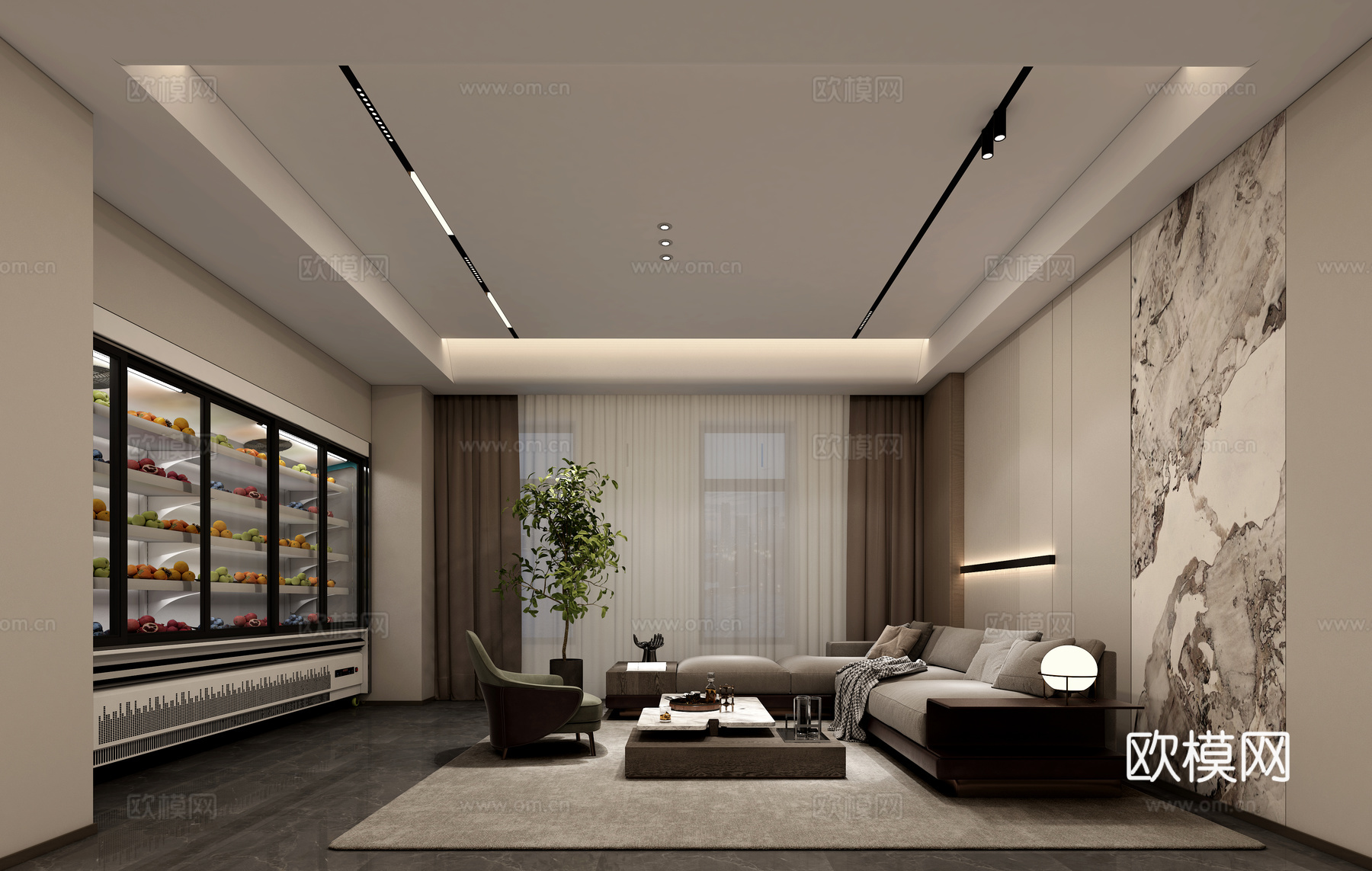 休闲区3d模型下载（渲染图1）