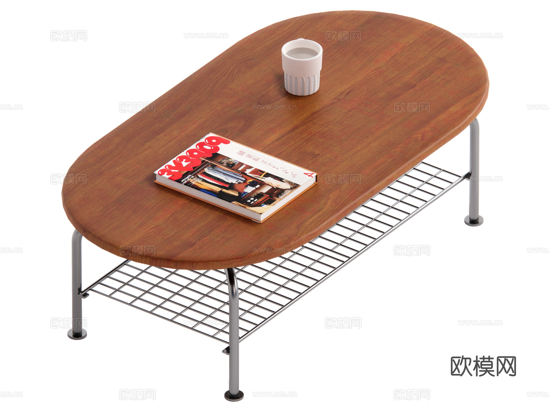 原木中古风茶几su模型