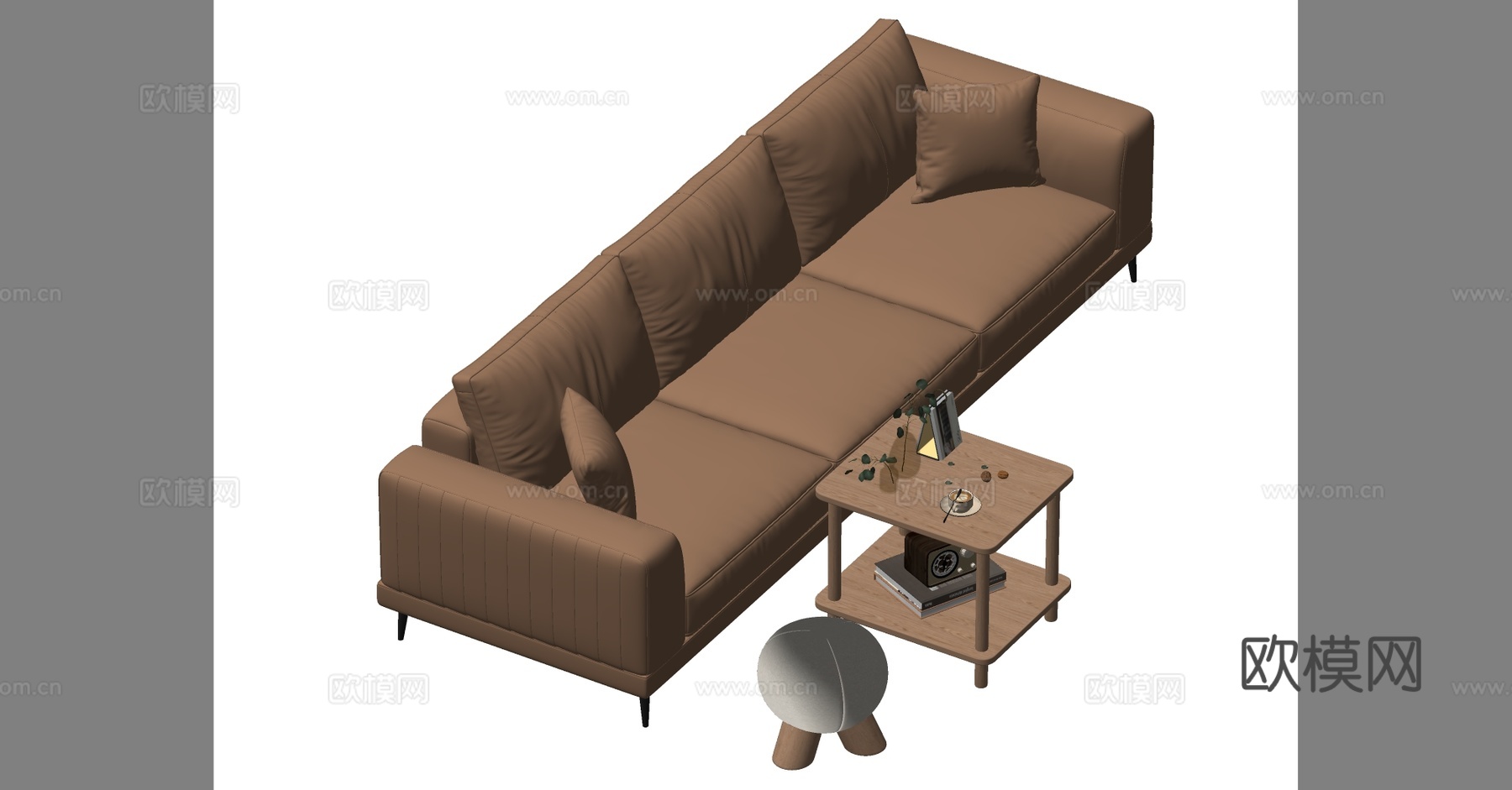 现代多人沙发su模型
