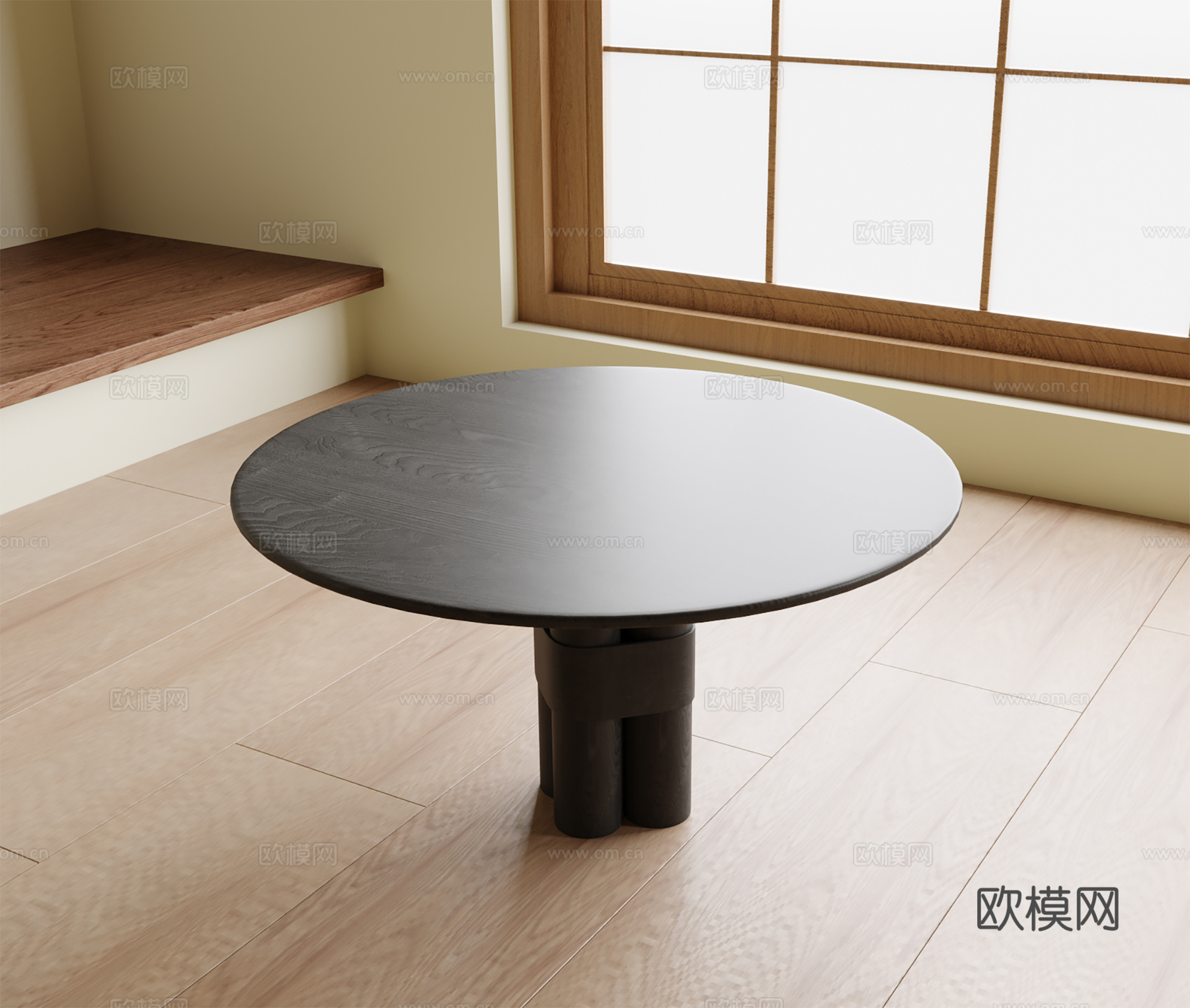 现代餐桌 小圆桌su模型