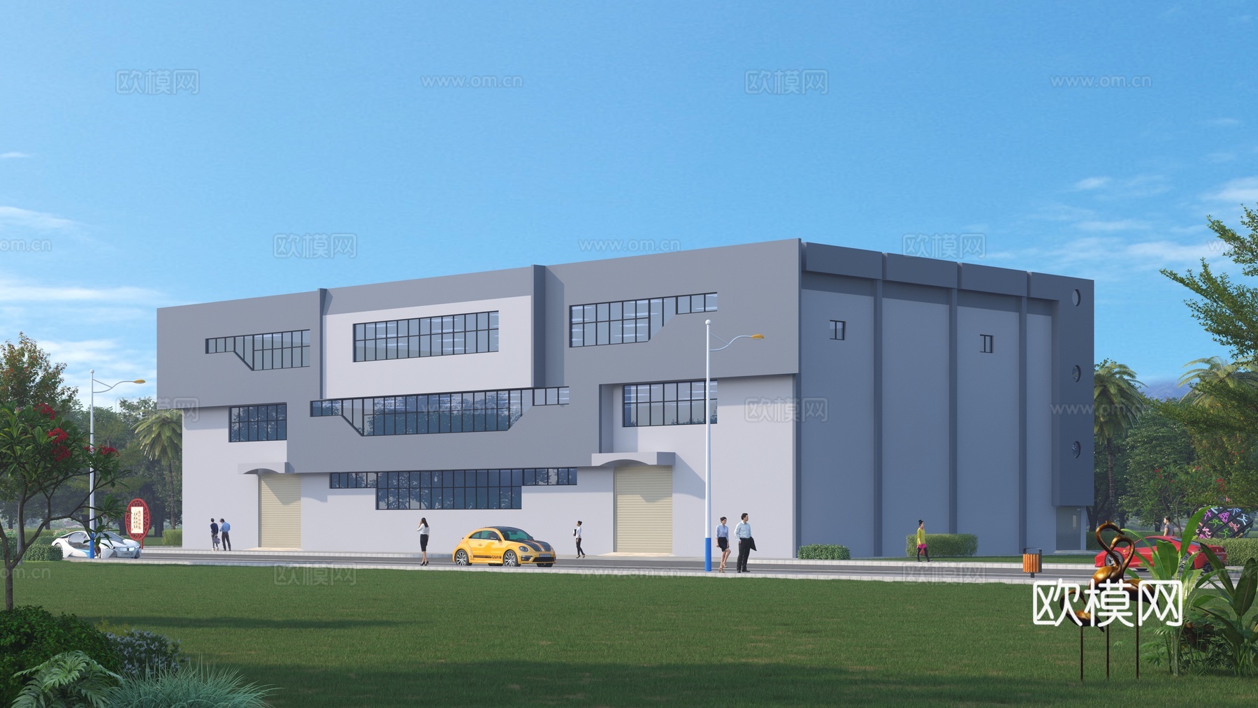 厂房 建筑 综合楼 效果图3d模型下载