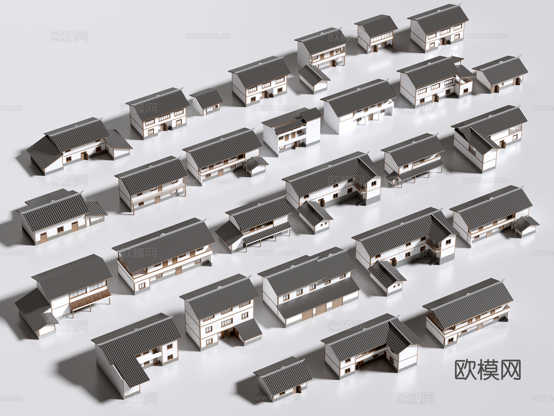 建筑住宅 自建房 农村住宅 自建别墅  农村自建房su模型