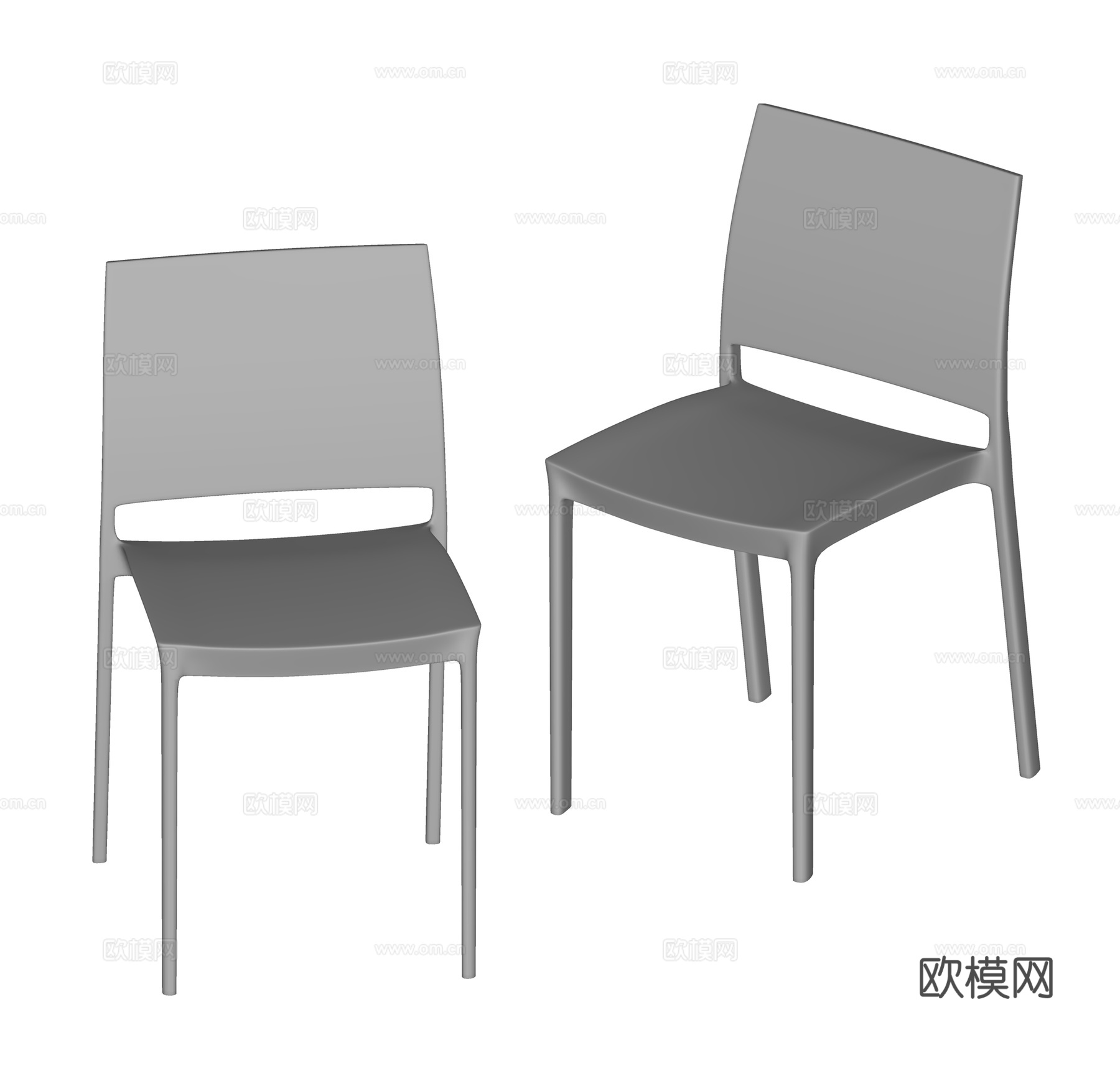 现代休闲椅 塑料椅 户外椅 餐椅 单椅su模型