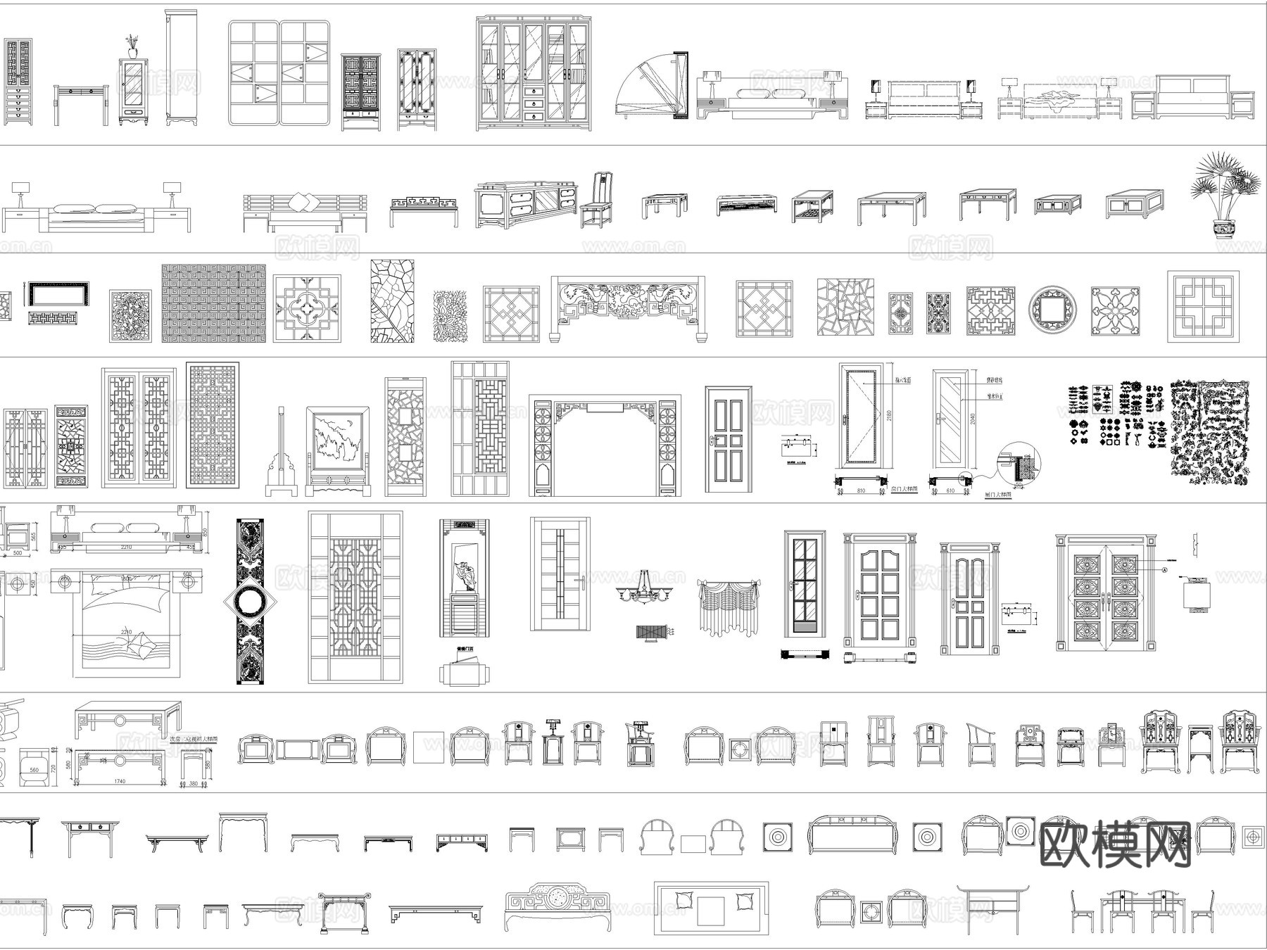 2025年超全中式家具图块CAD图库cad施工图